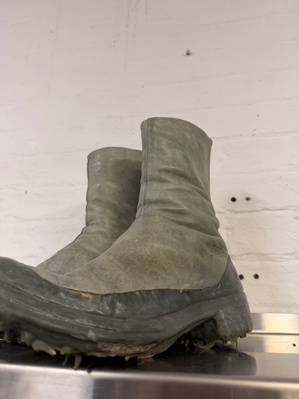 Carol Christian Poell Dripped Kangaroo Leather Tornado Boots (43)