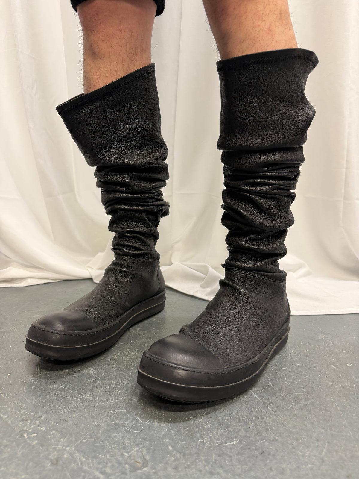 Rick Owens Elongated Stretch Leather Sock Ramones