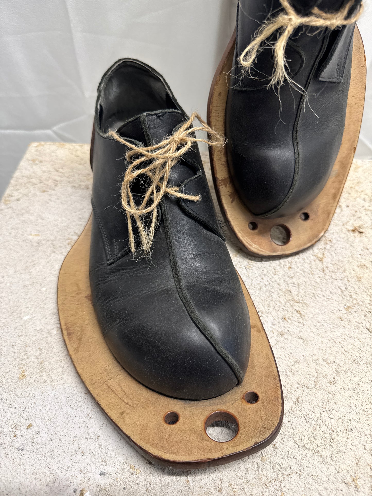 koji kuga extended wooden sole derby