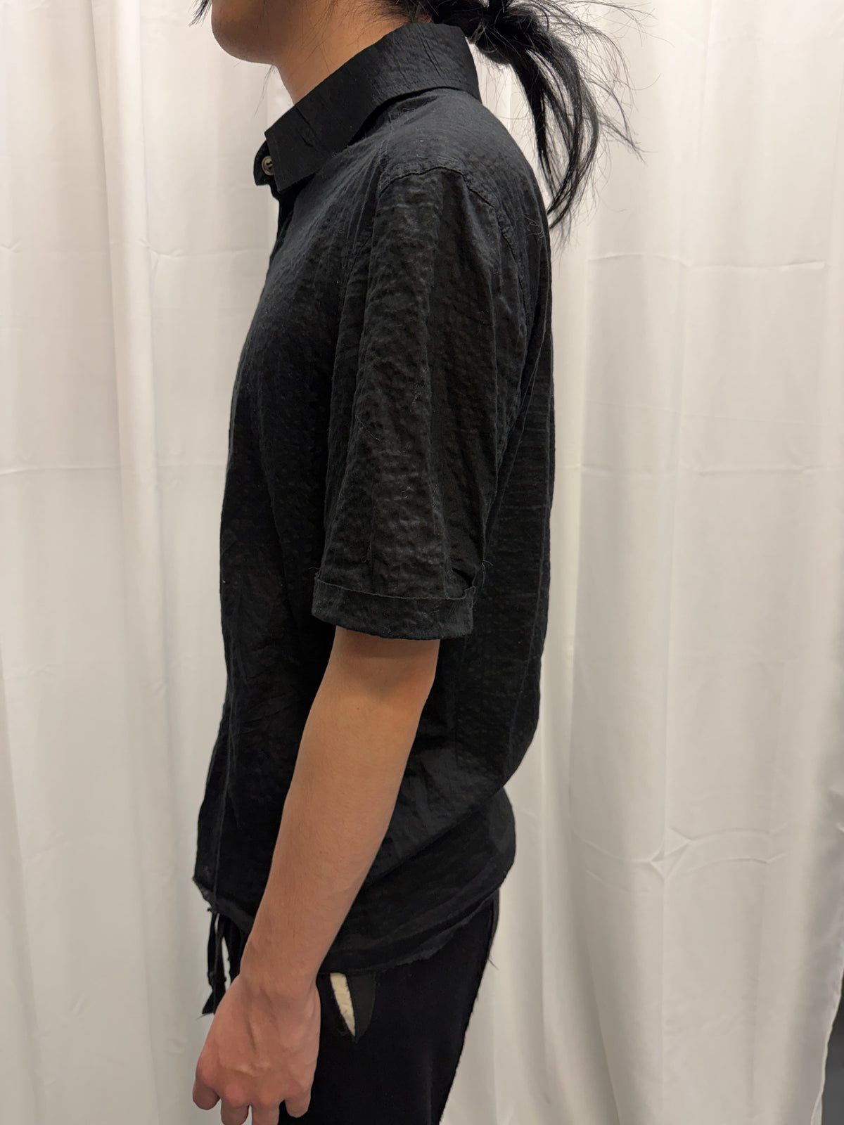 DEEPTI Layered Detachable Collar Raw Shirt