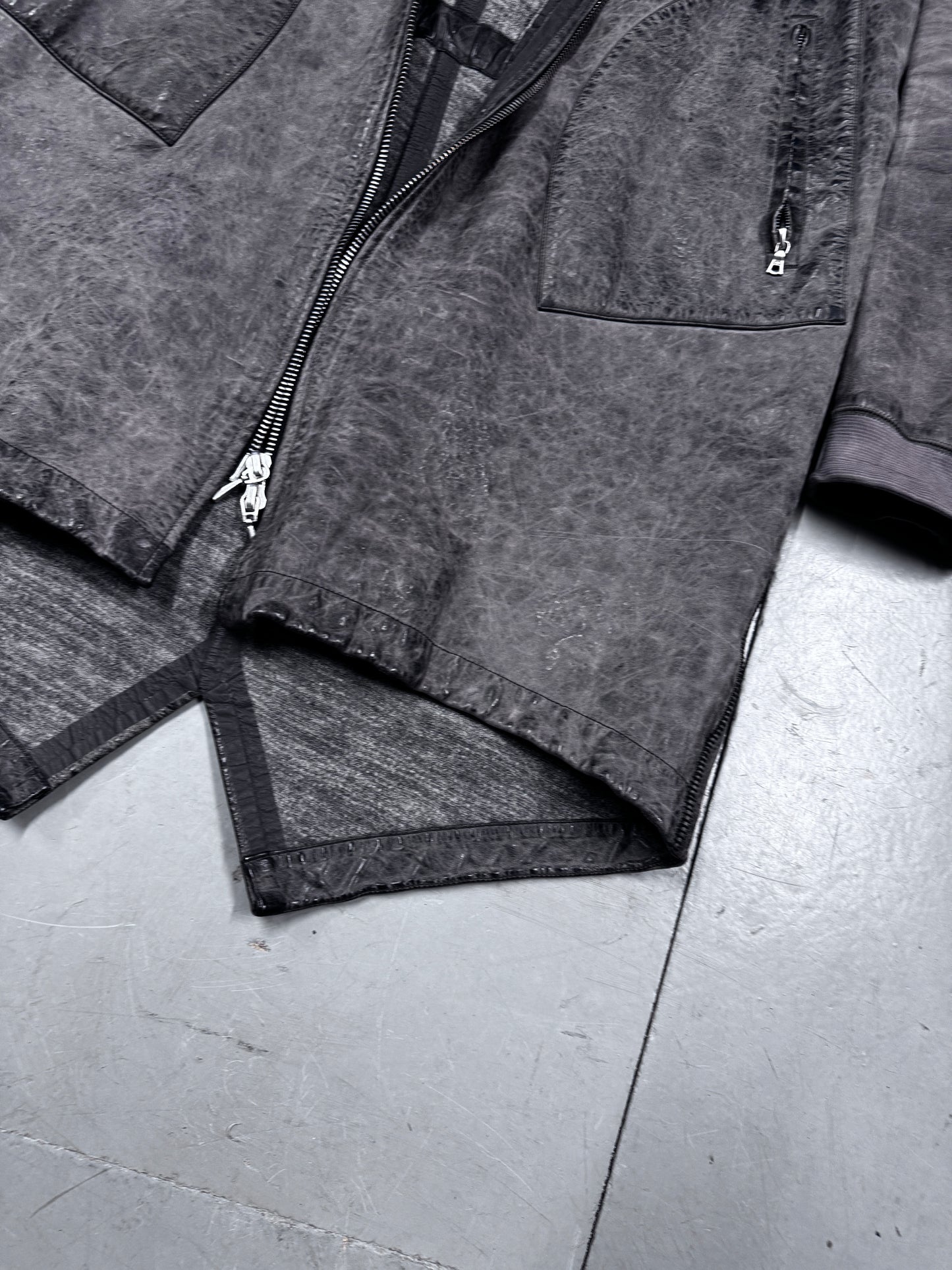 Isaac Sellam Full Zip Textured Leather Coat