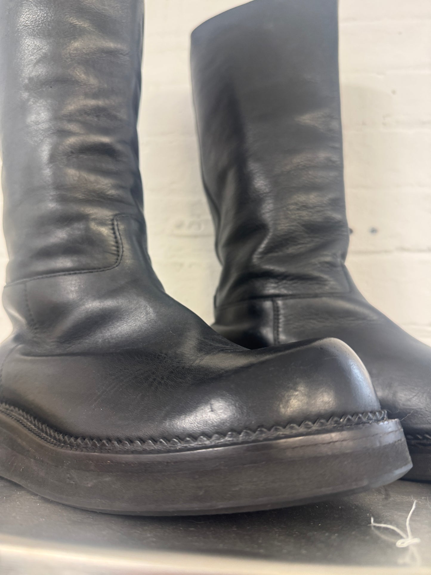 Damir Doma AW11 Double Layer Leather Womens Equestrian Slouch Boots