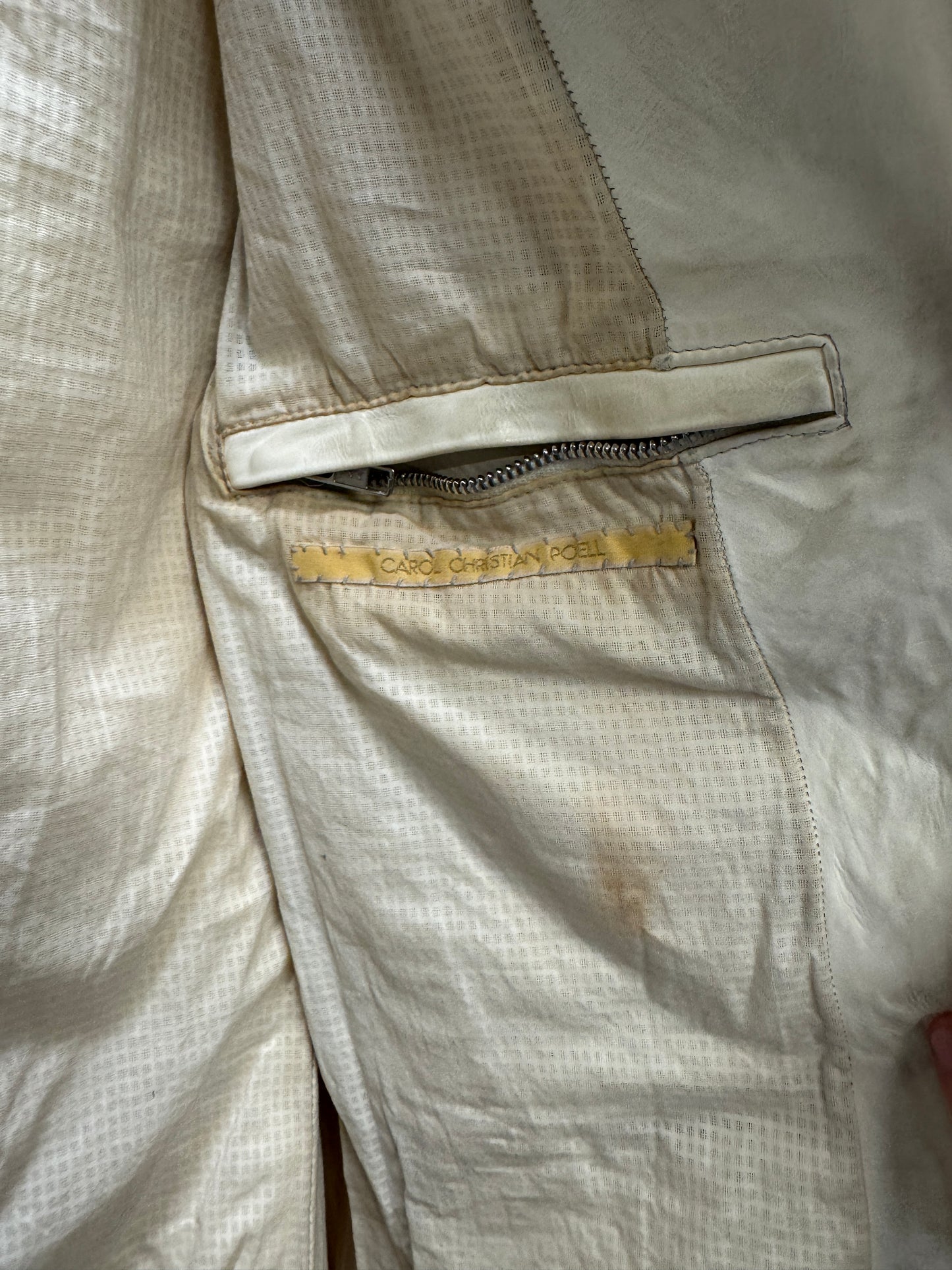 carol christian poell aw05 dispossessed white kangaroo scar stitch jacket