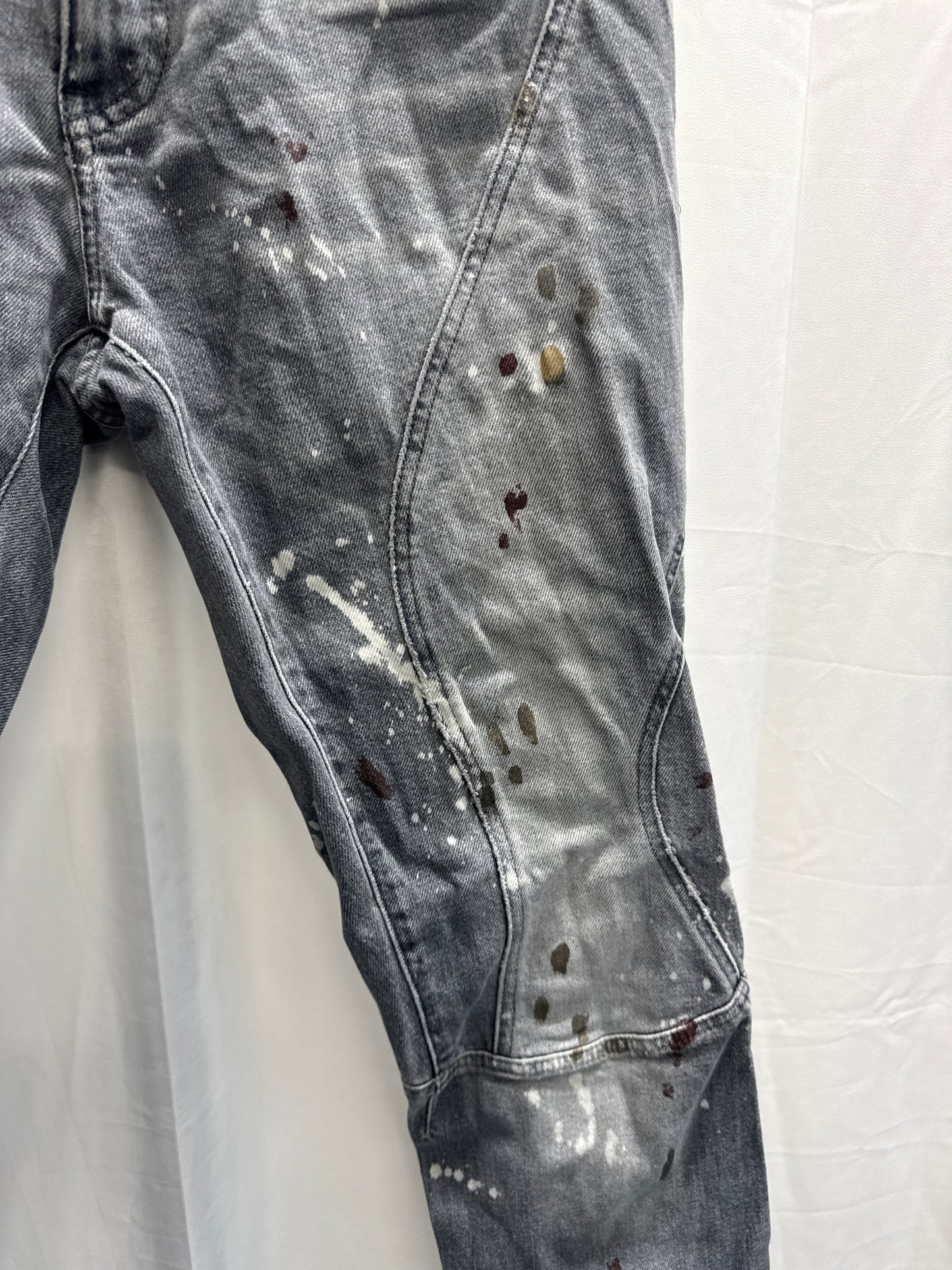 faith connexion grey denim splatter jeans