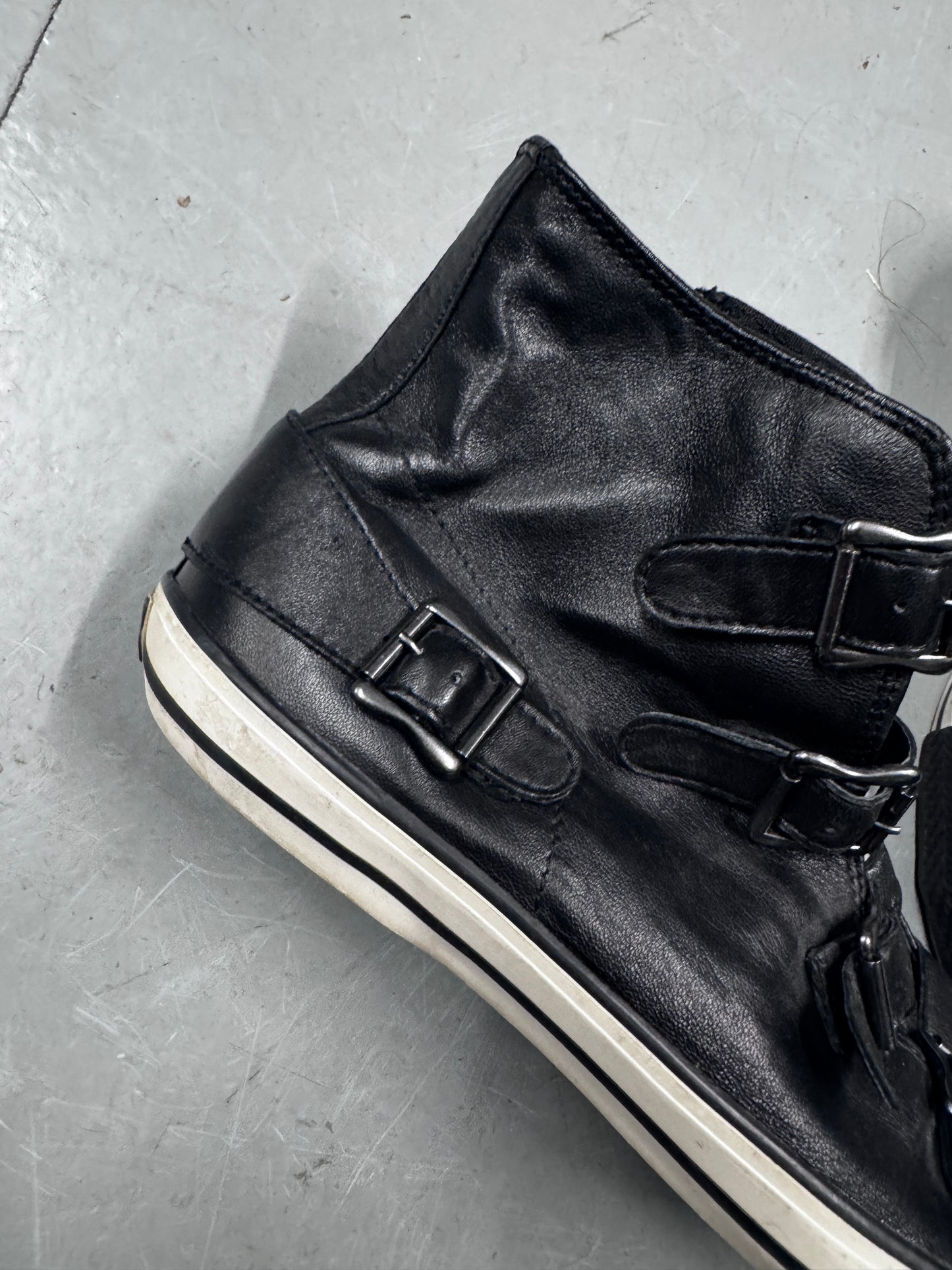 ASH Buckle Leather Converse Sneaker UK10