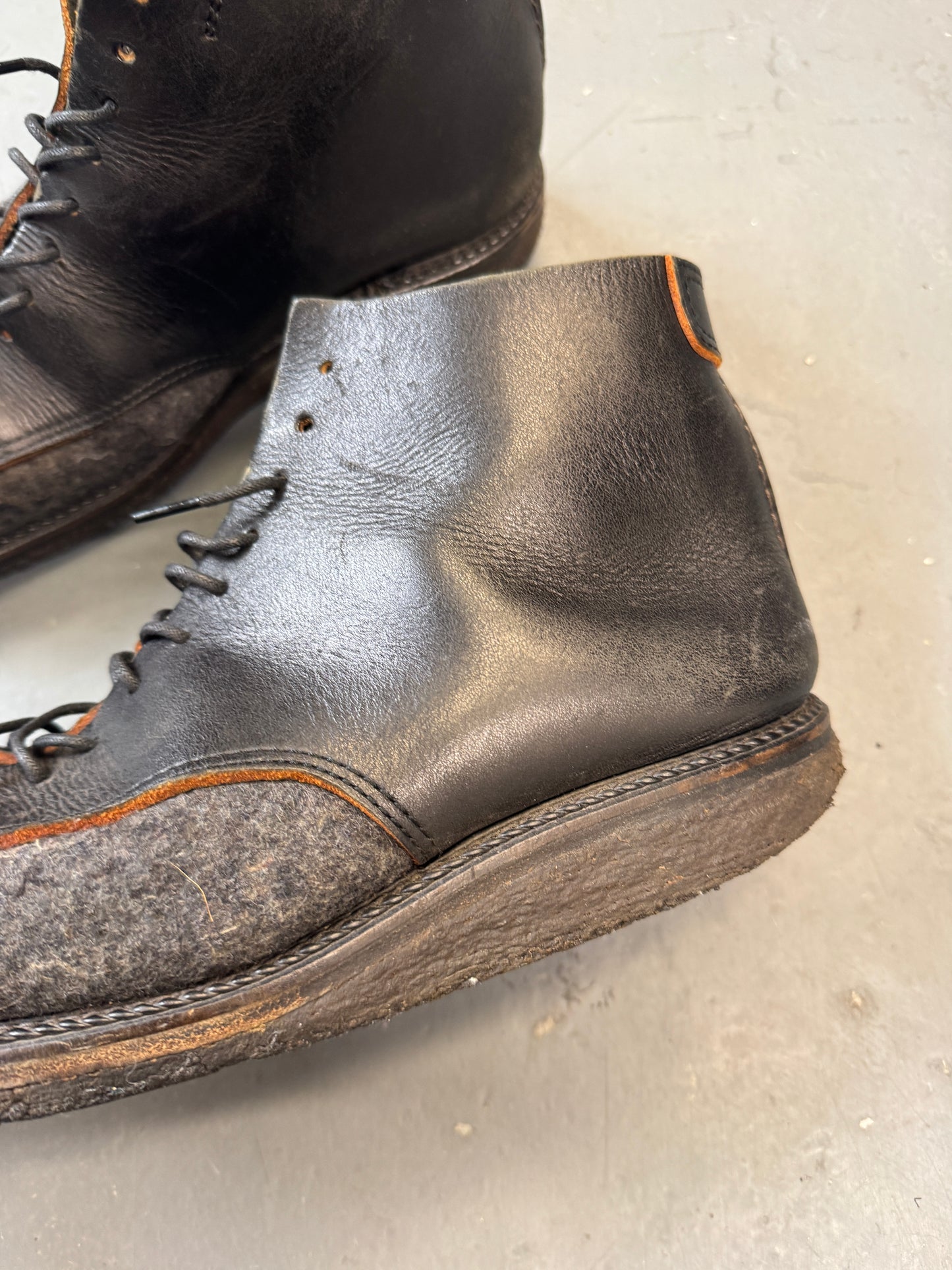 mihara yasuhiro felt and leather boot