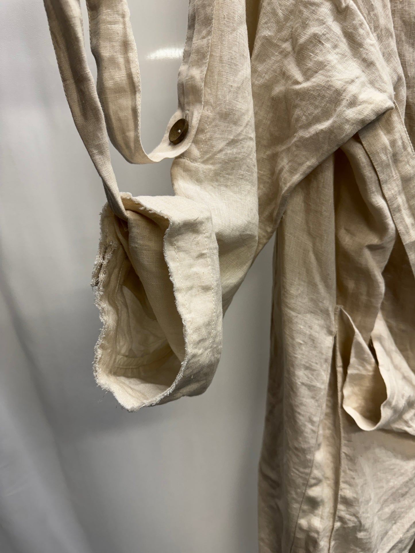 Barbara I Gongini Harness Bondage Asymmetrical Hooded Linen Coat