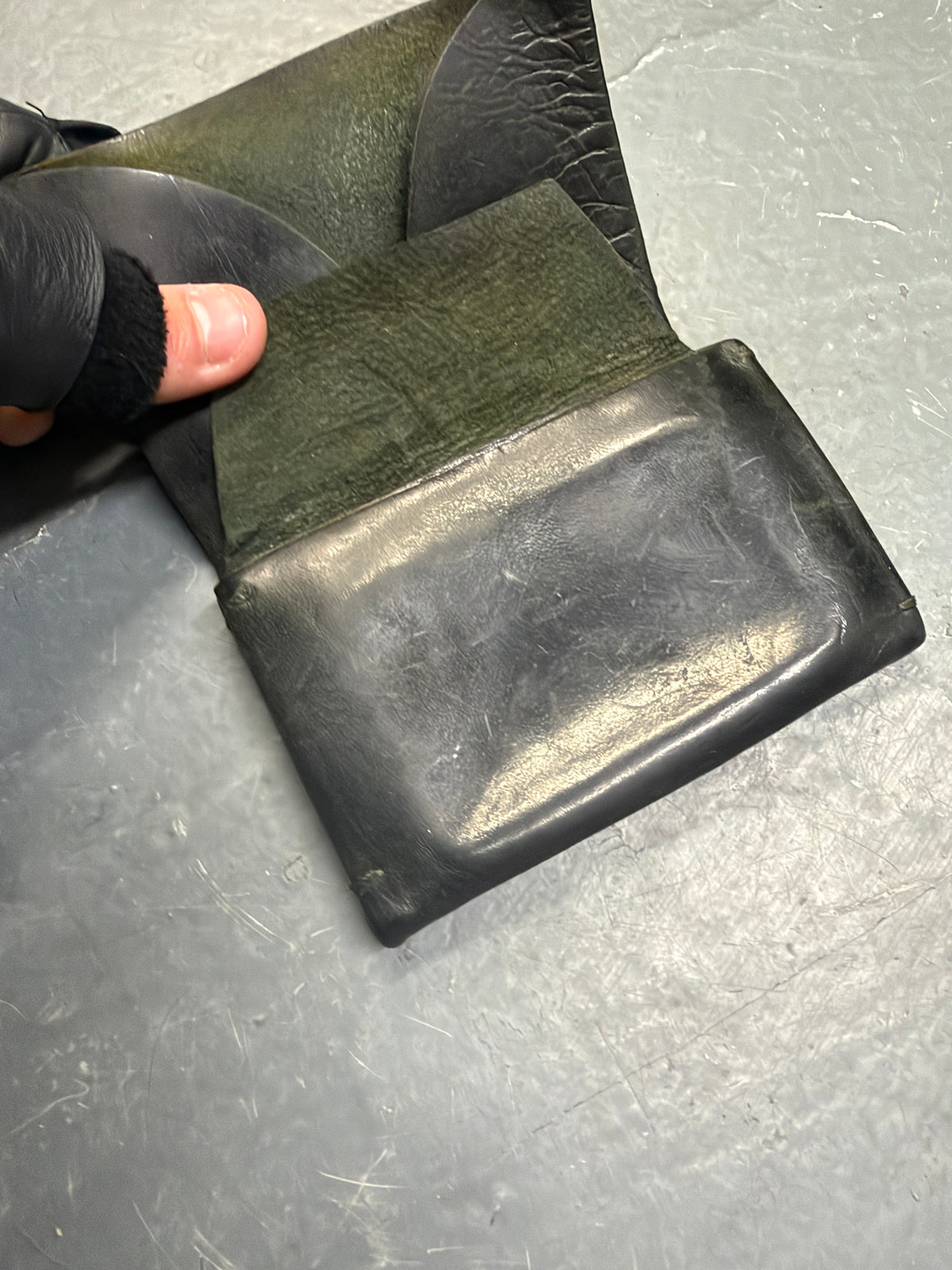 m.a+ cow leather envelope one piece bifold wallet