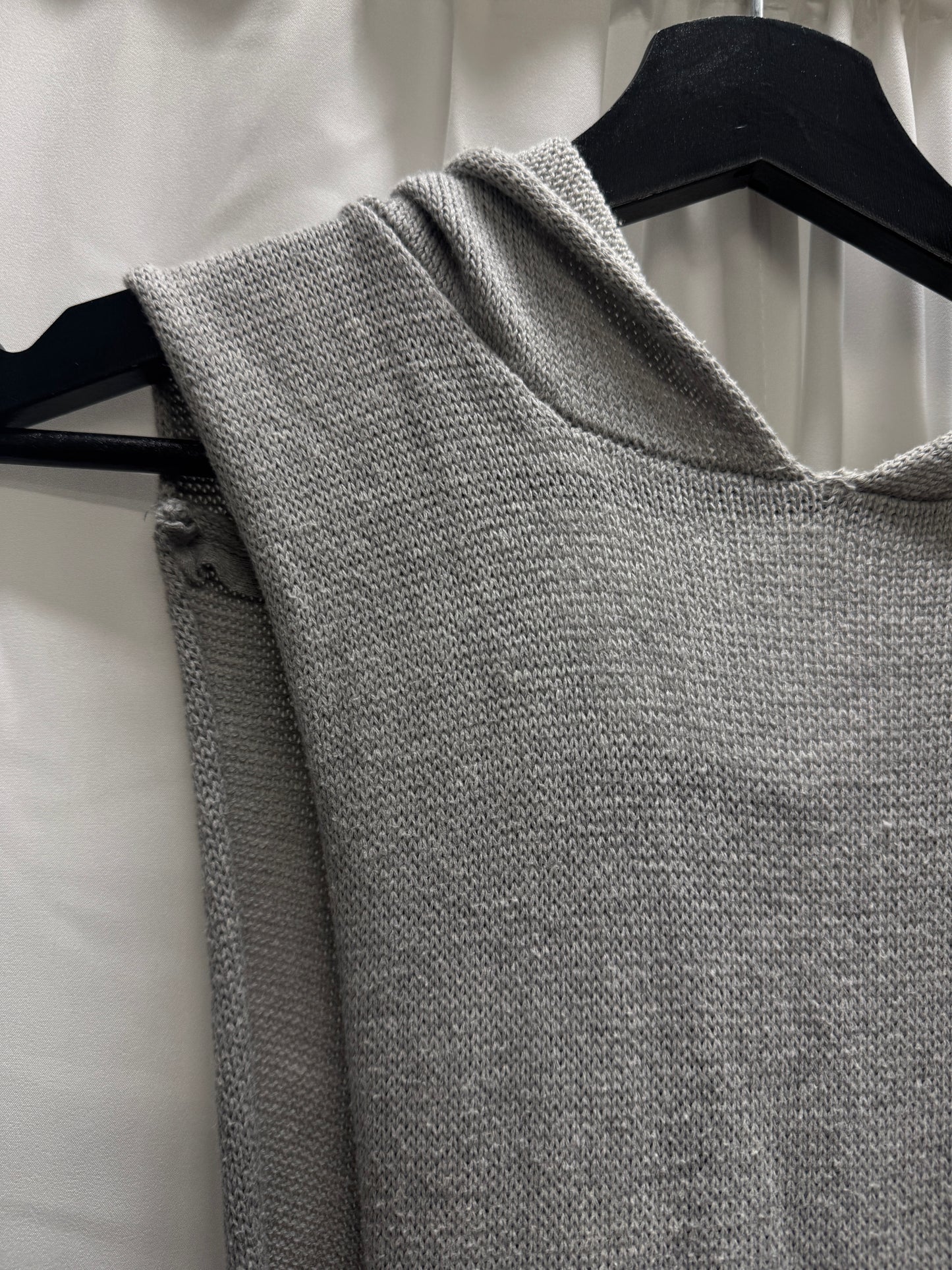 Rick Owens Grey Knit Scarf Hooded Vest