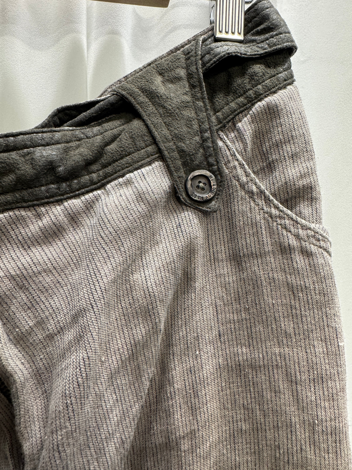 14th Addiction Linen & Leather Fisherman Trousers