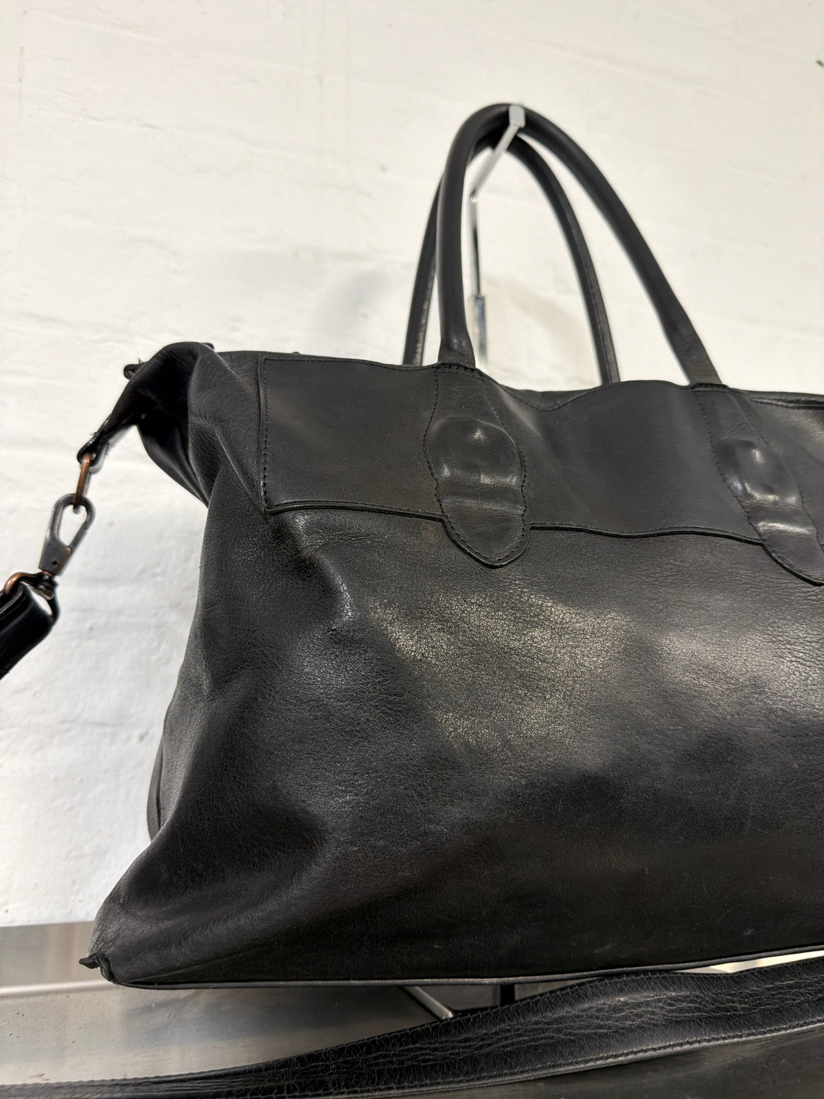 Mihara Yasuhiro 1990s Moulded Leather Buckle Crossbody Bag