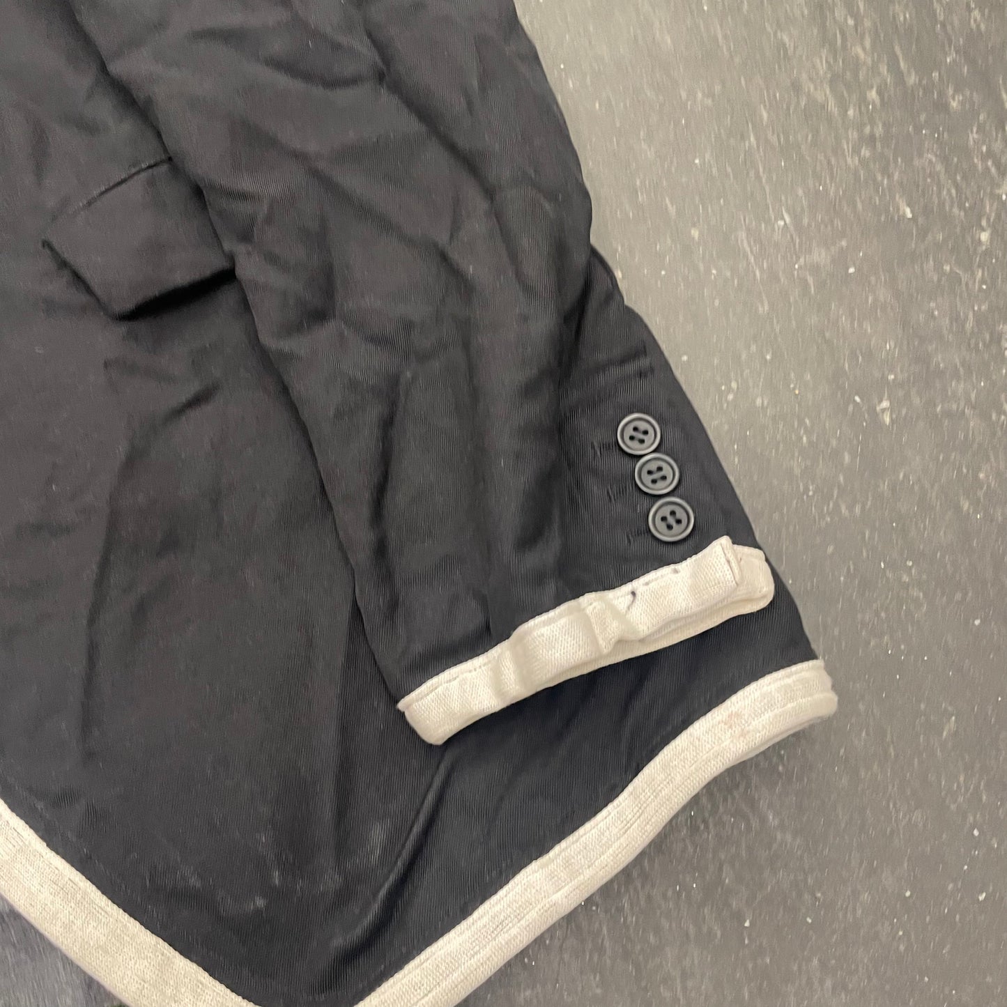 Comme Des Garcons Black Boiled Poly Camo Trim Blazer