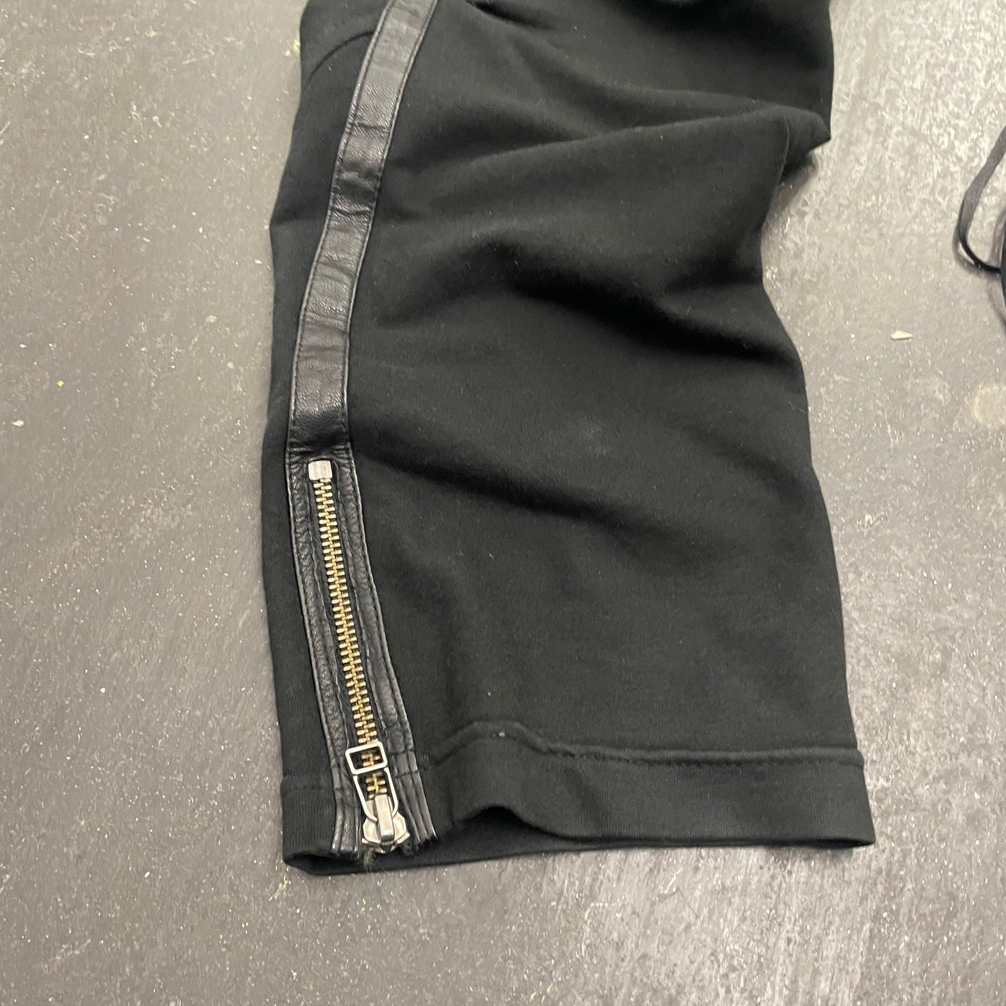 Kmrii Flare Zip Leather Trim Cargo Sweatpants