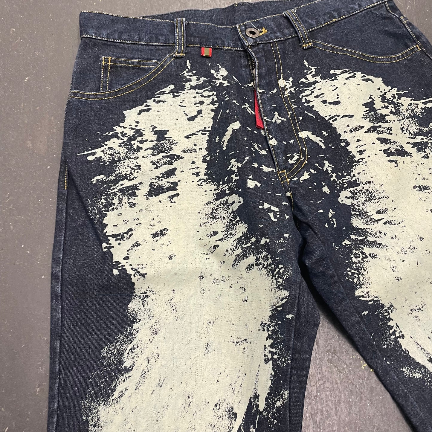 291295 Homme Angel Wing Paint Splatter Jeans