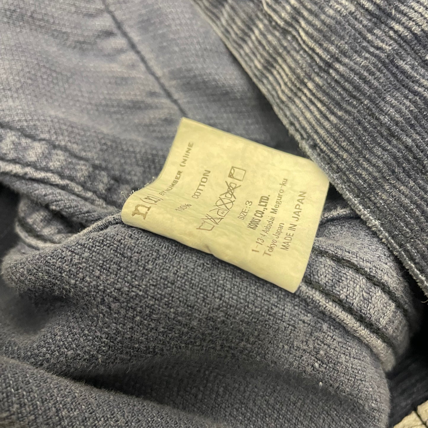 Number (N)ine Zippo Pocket Velveteen Cord Jacket