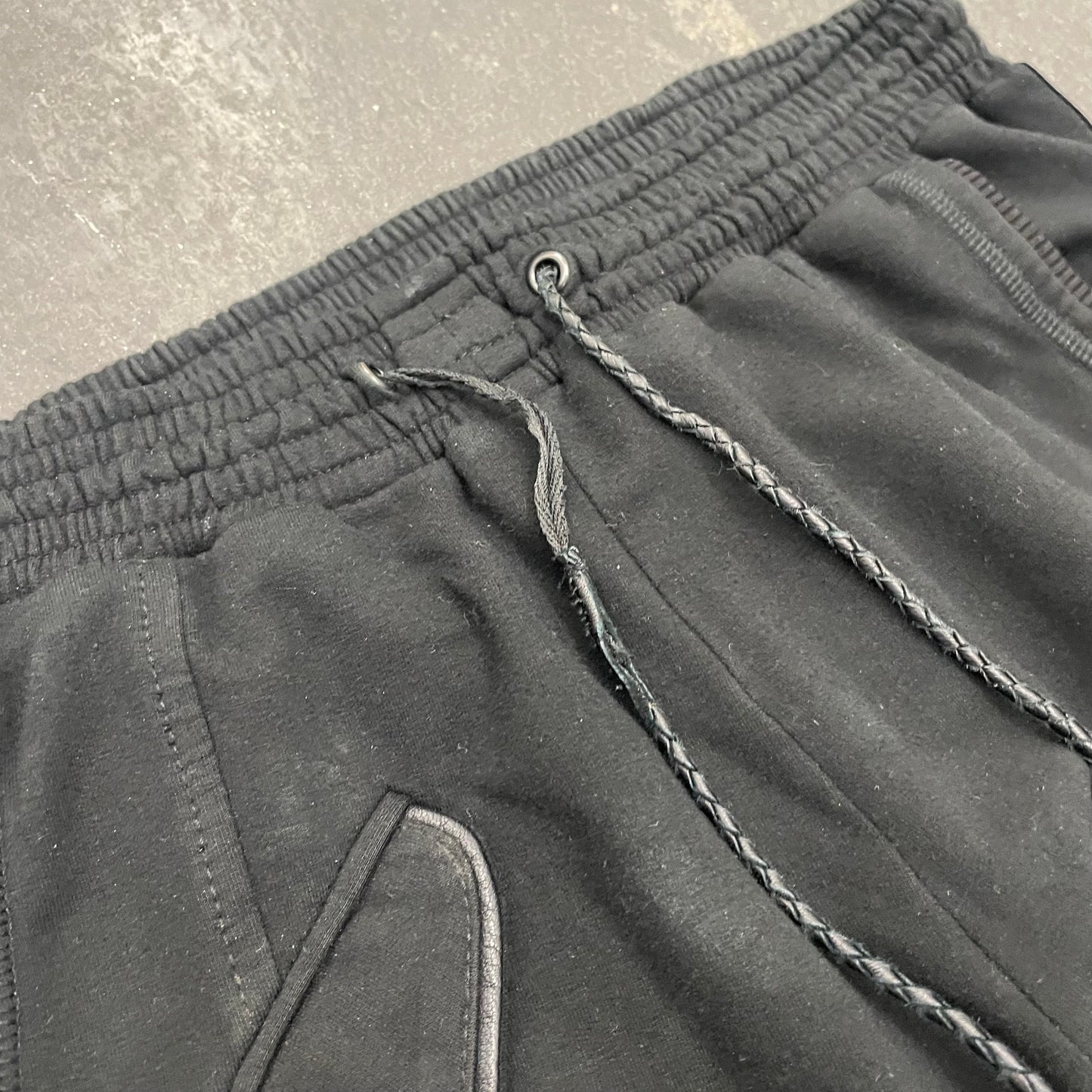 Kmrii Flare Zip Leather Trim Cargo Sweatpants