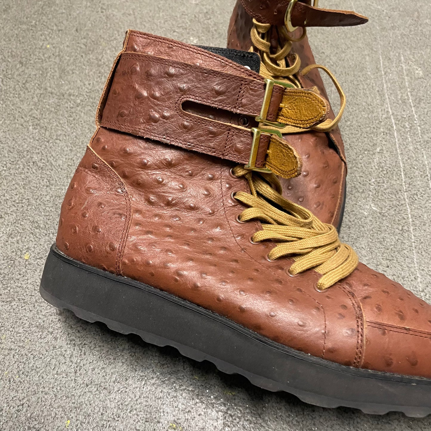 Jeremy Scott x Adidas Ostrich Leather Buckle Boots