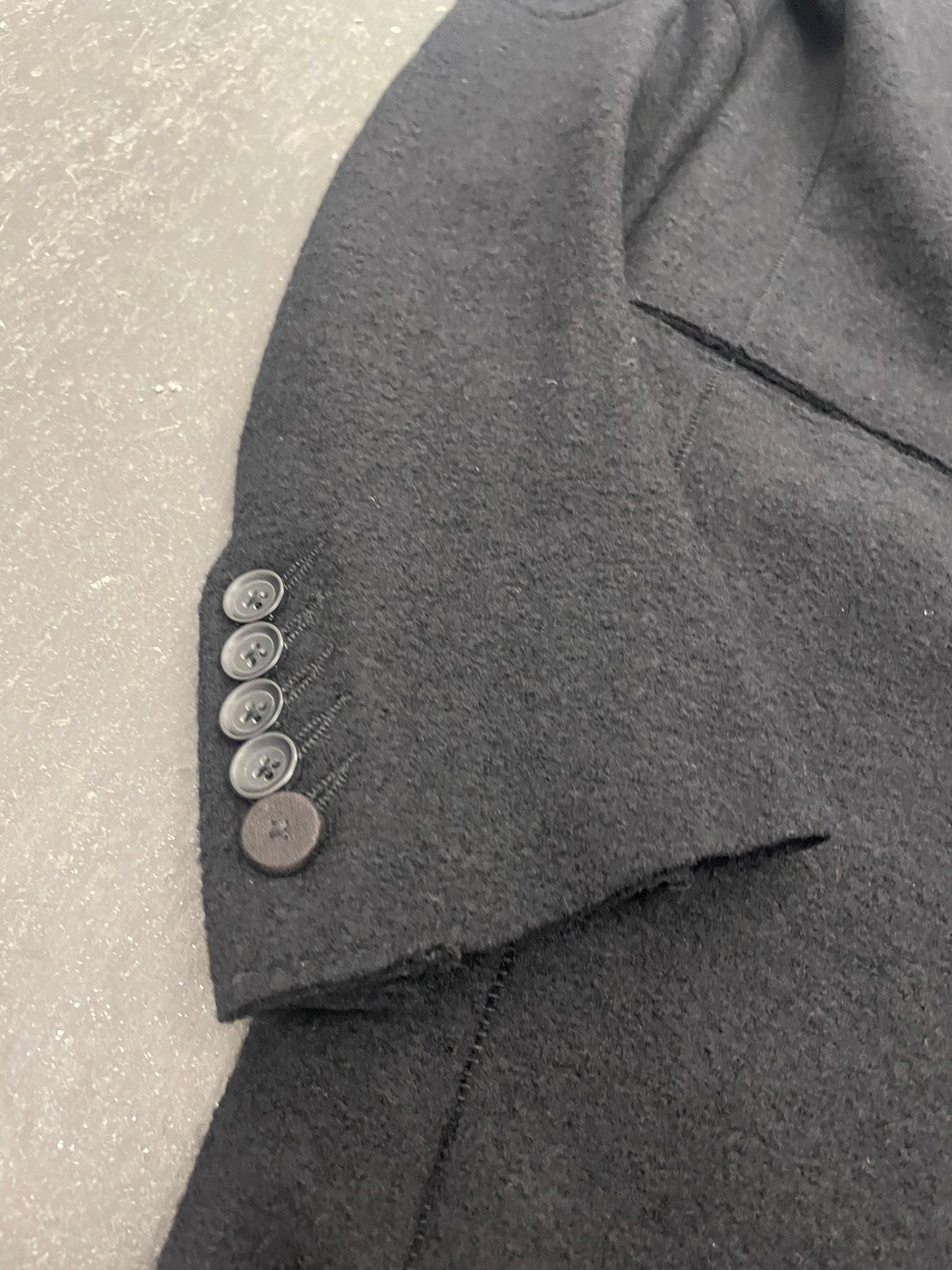 Gene Par Yukio Mishiba Overlock Wool Coat