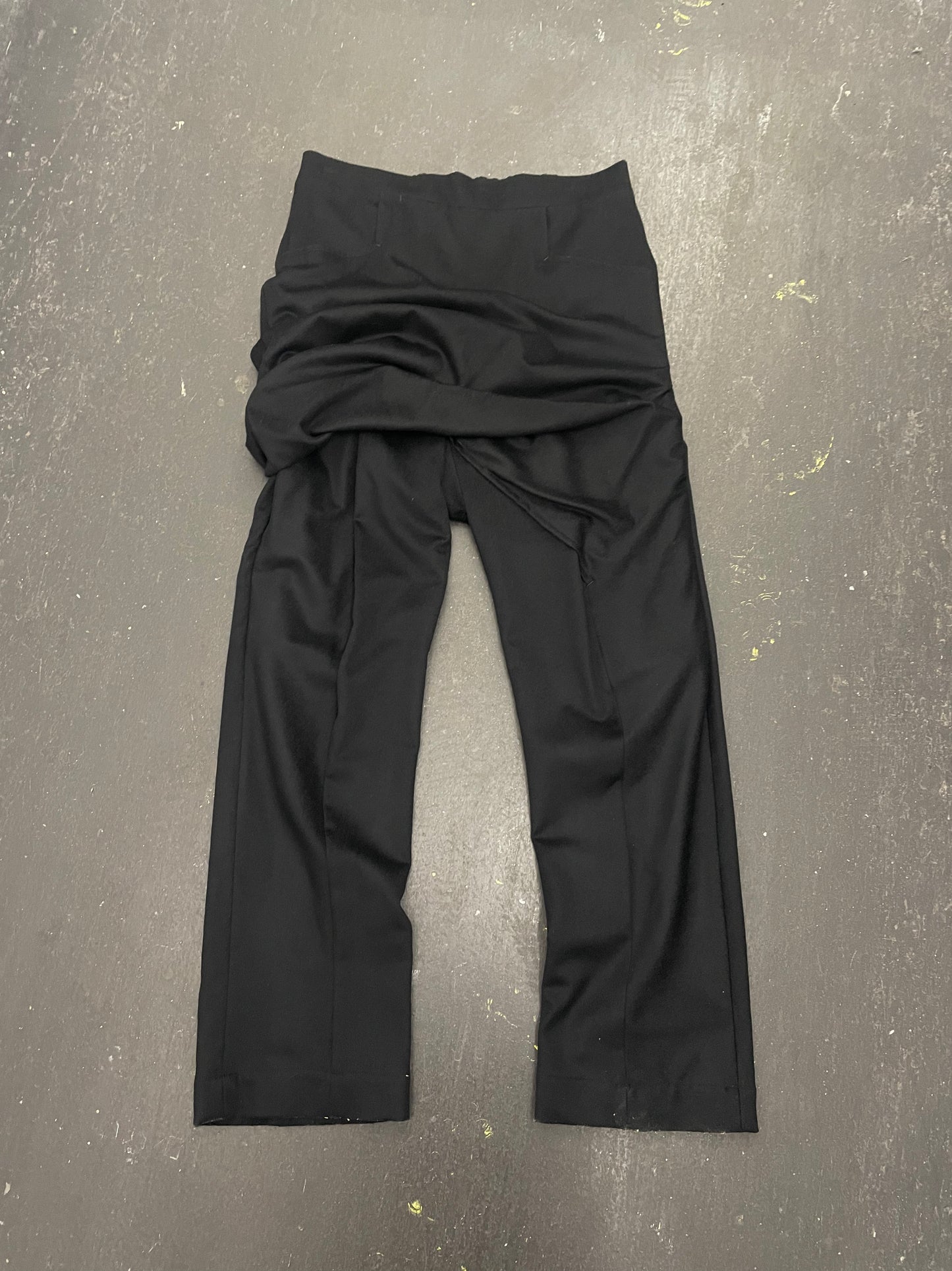 Thamanyah Drape Waist Layer Wool Trouser