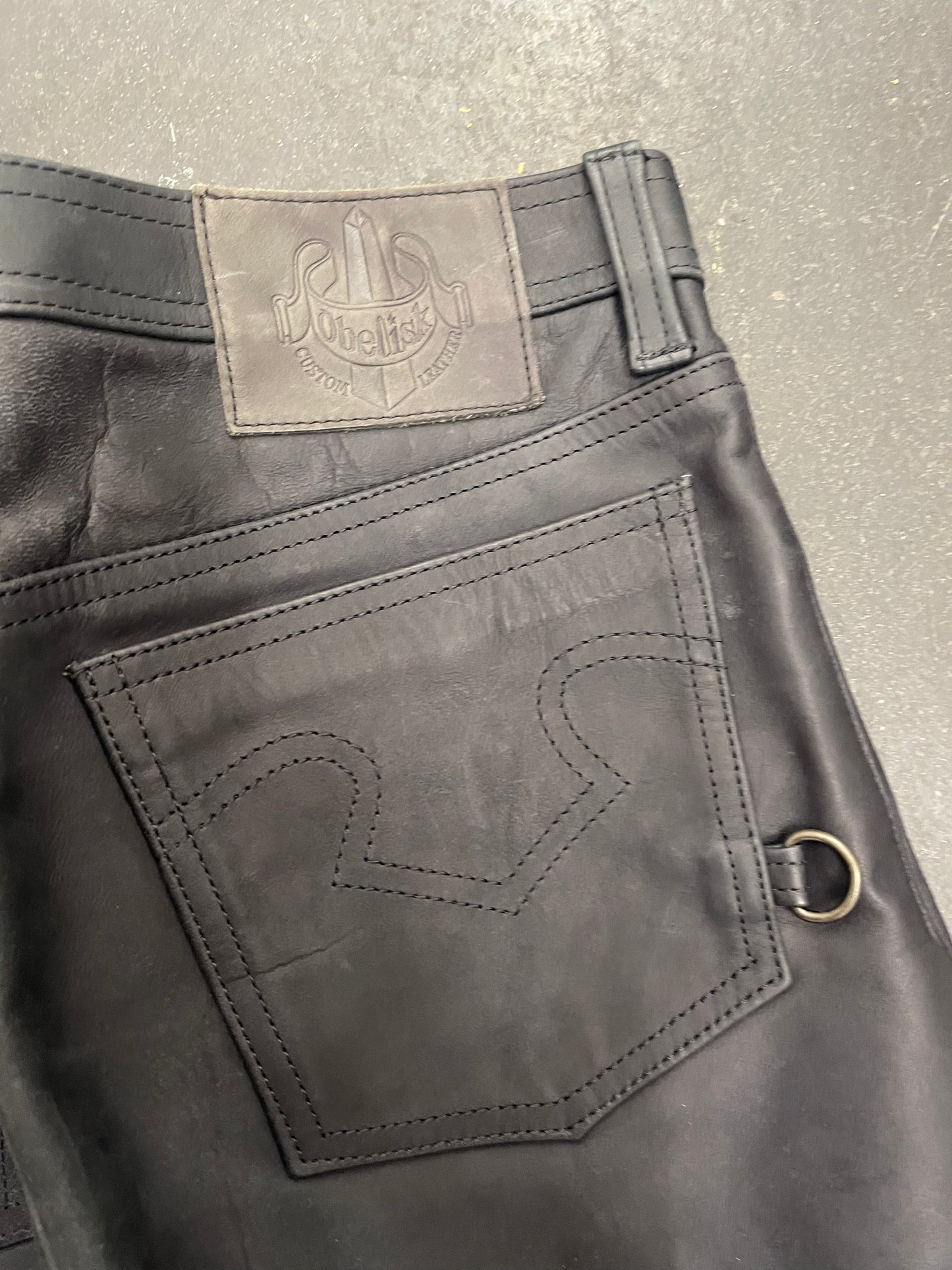 Obelisk Horse Leather Flare Trouser