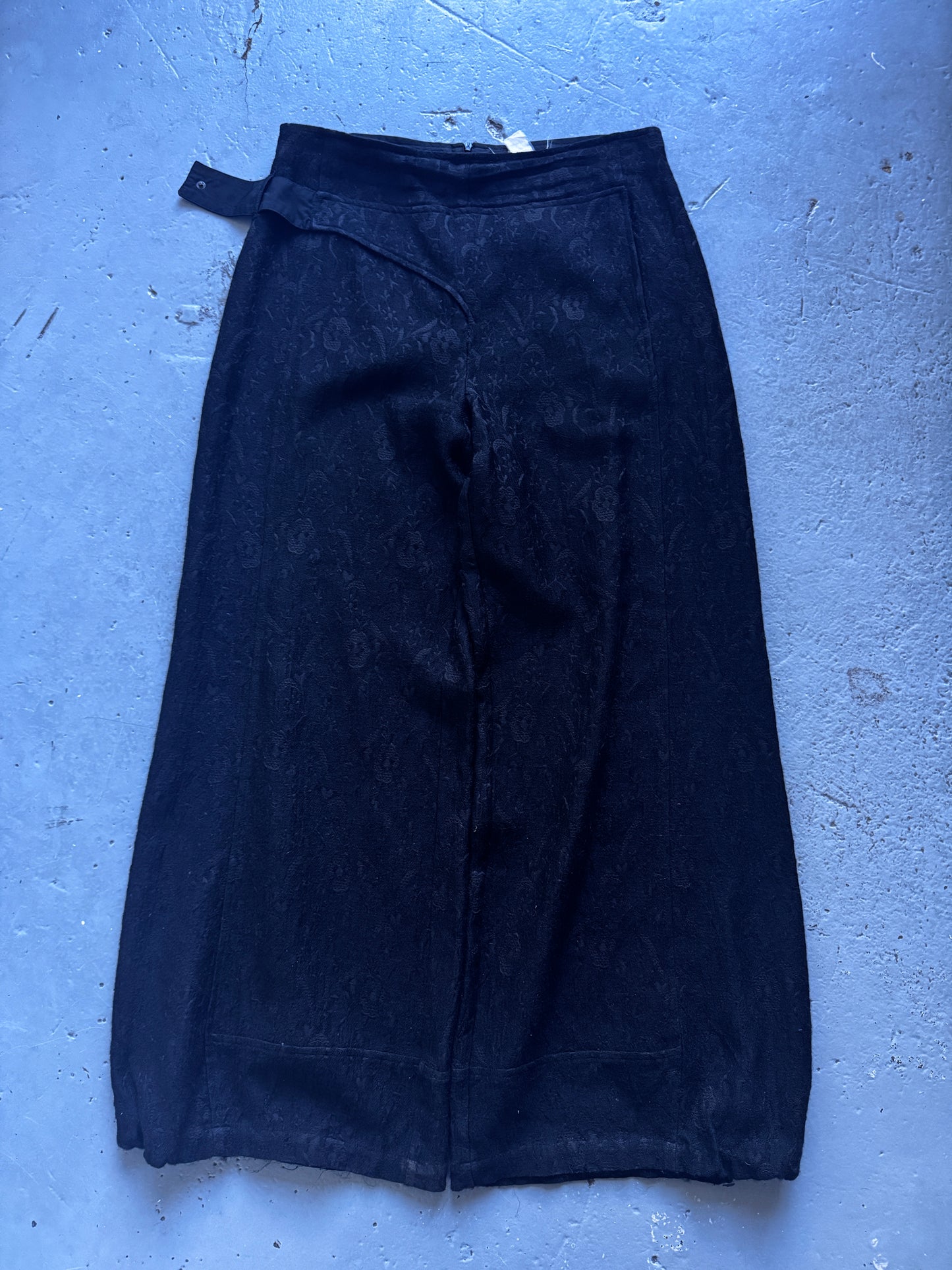 sarah pacini lace knit wide pant