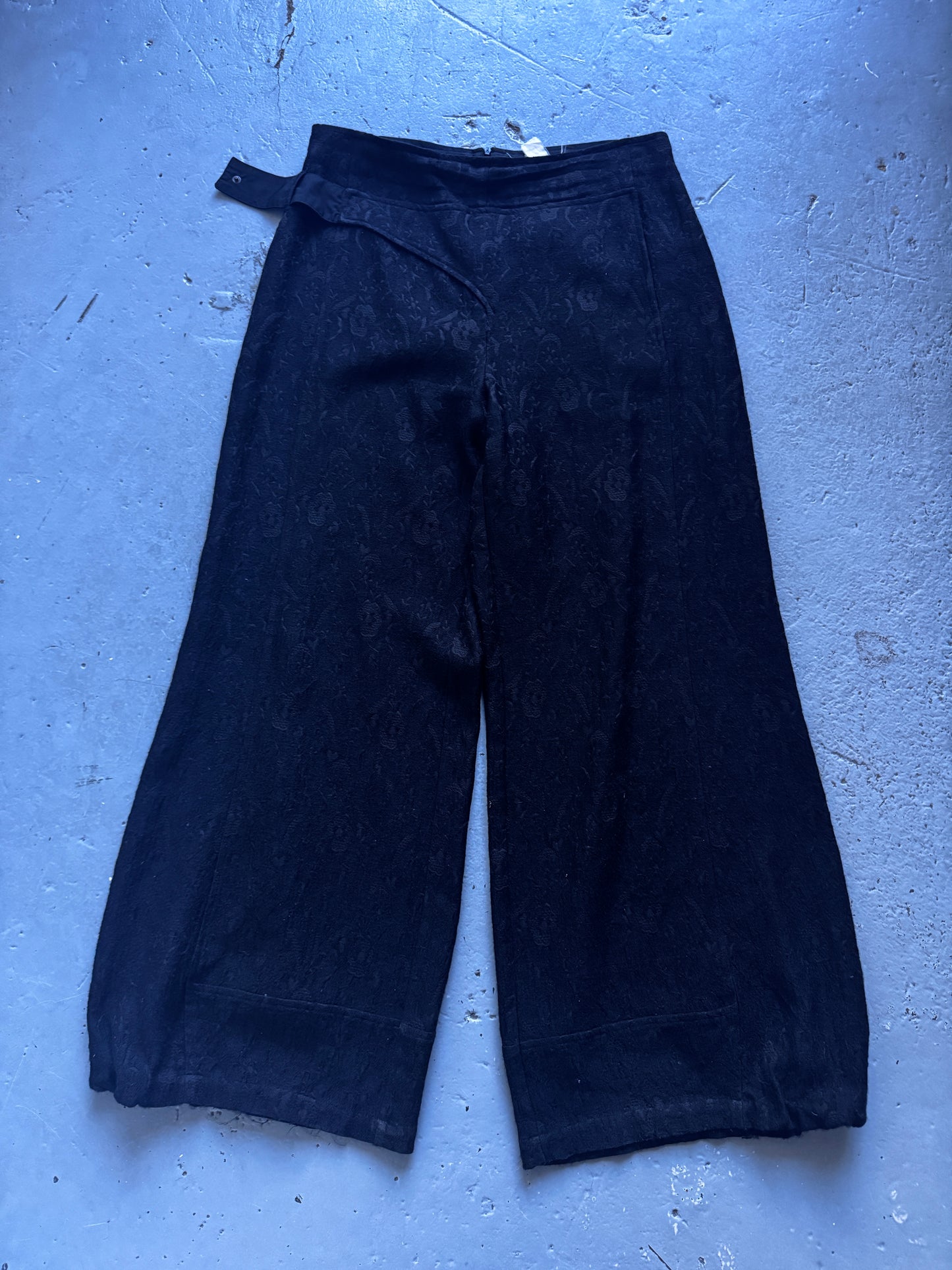 sarah pacini lace knit wide pant