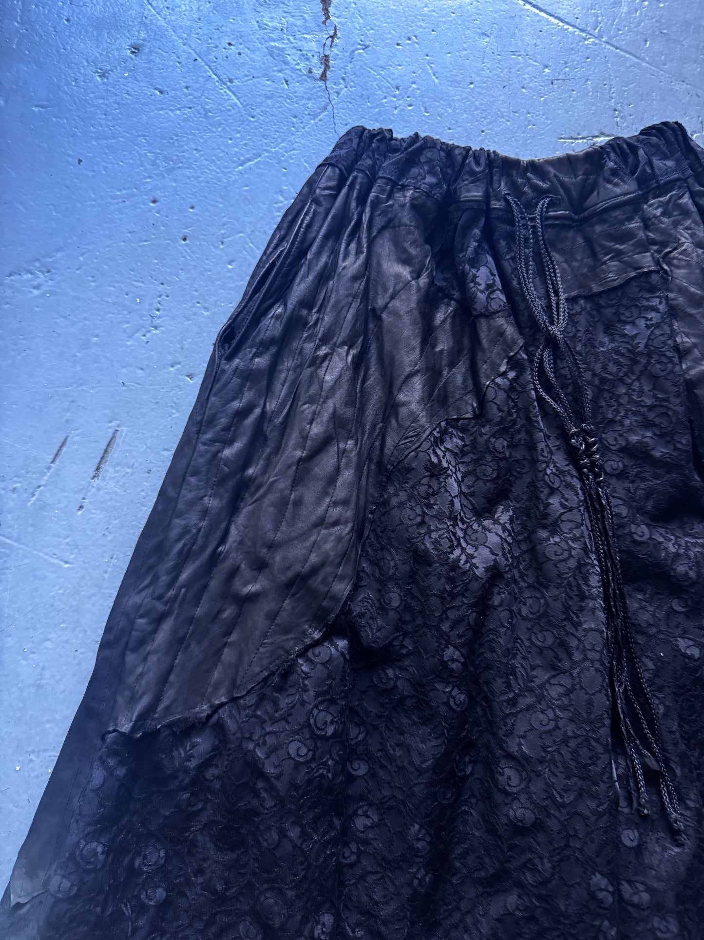 shohei takamiya leather patched lace pant