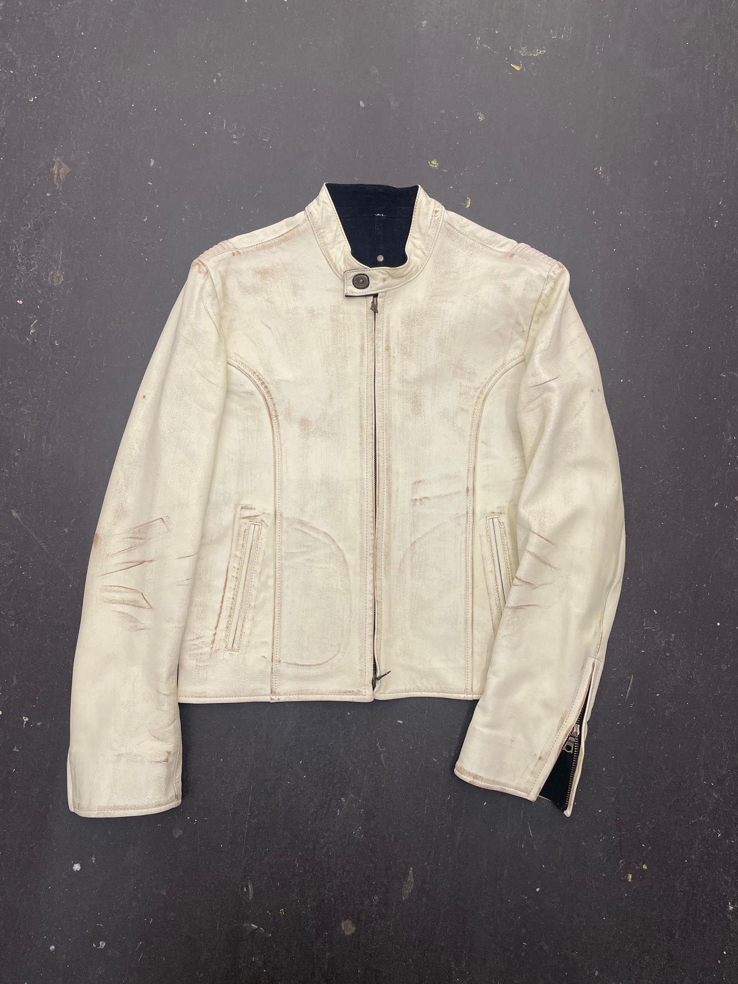 Isaac Sellam Experience Paint Scratch Leather Jacket