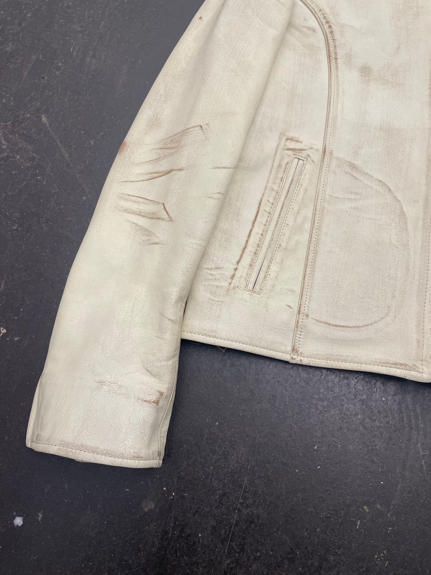 Isaac Sellam Experience Paint Scratch Leather Jacket