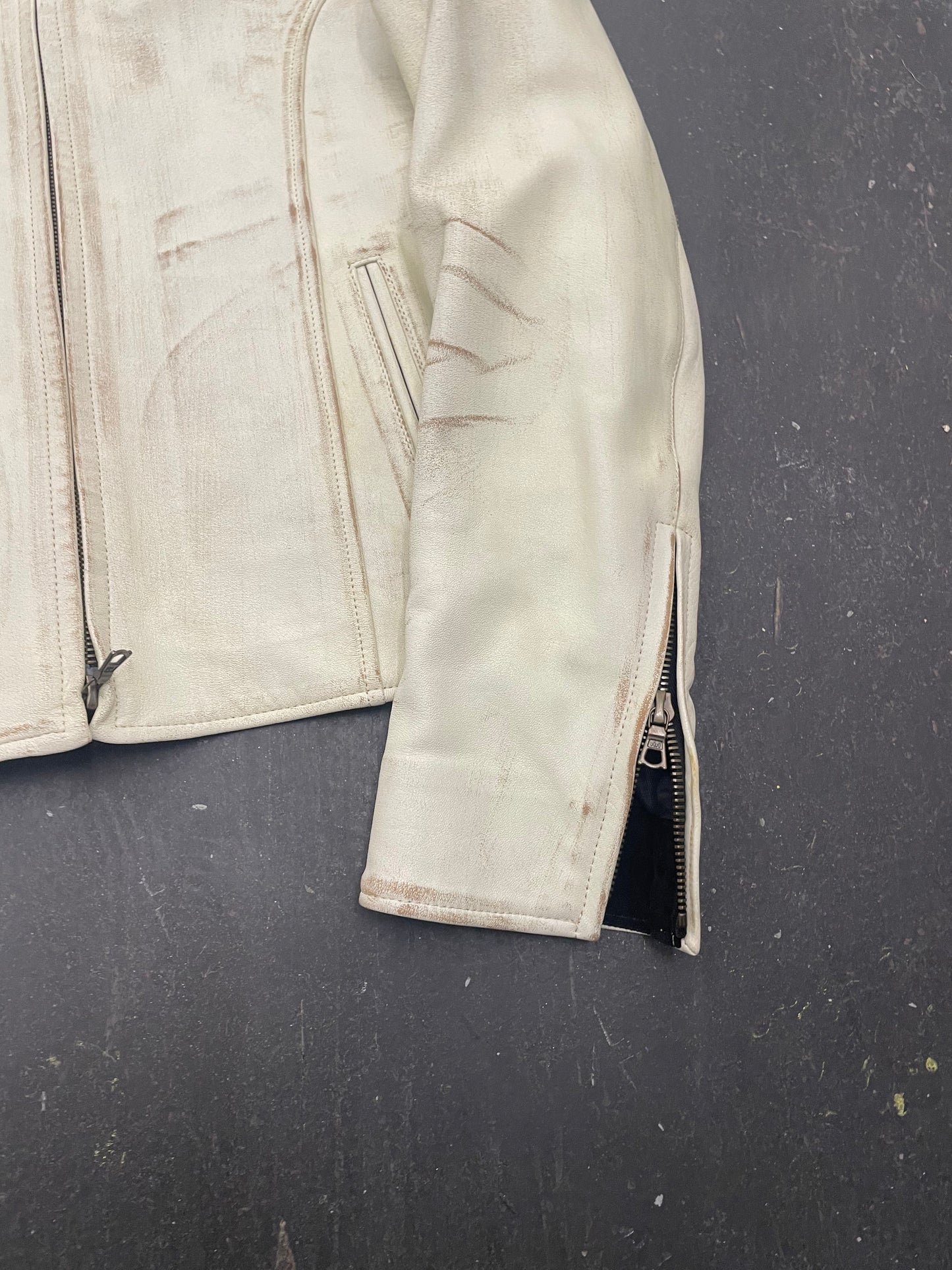 Isaac Sellam Experience Paint Scratch Leather Jacket