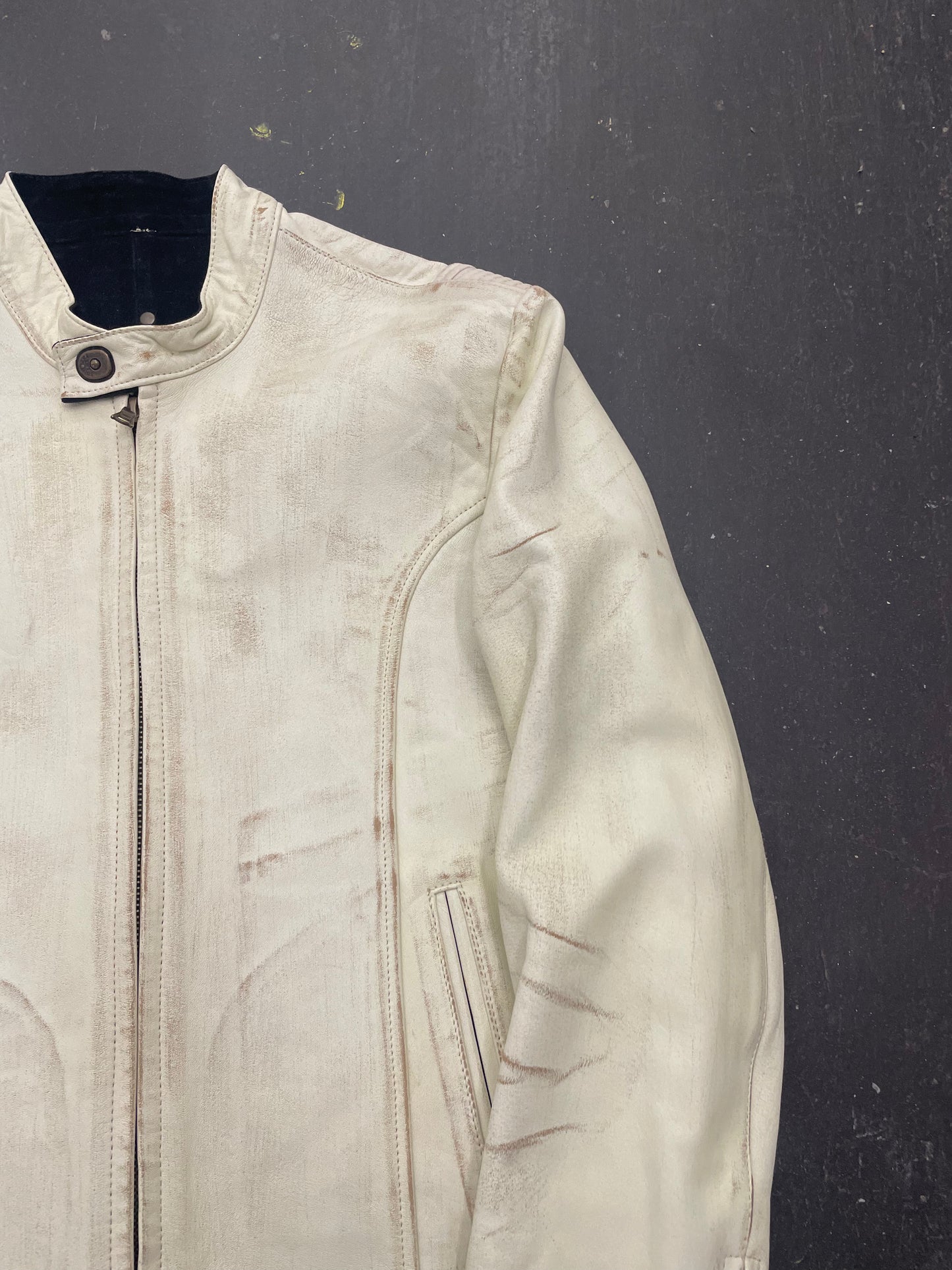 Isaac Sellam Experience Paint Scratch Leather Jacket
