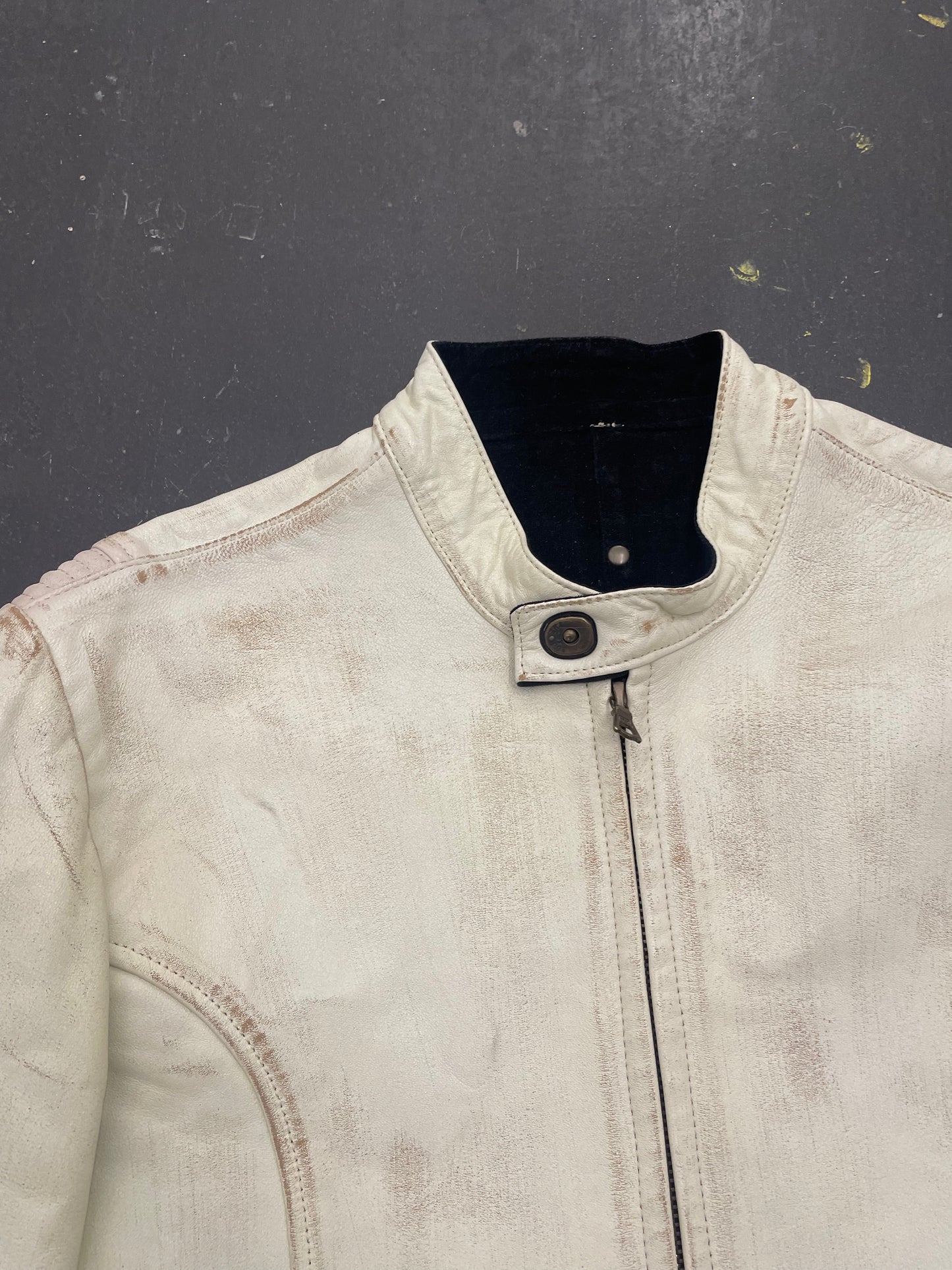 Isaac Sellam Experience Paint Scratch Leather Jacket