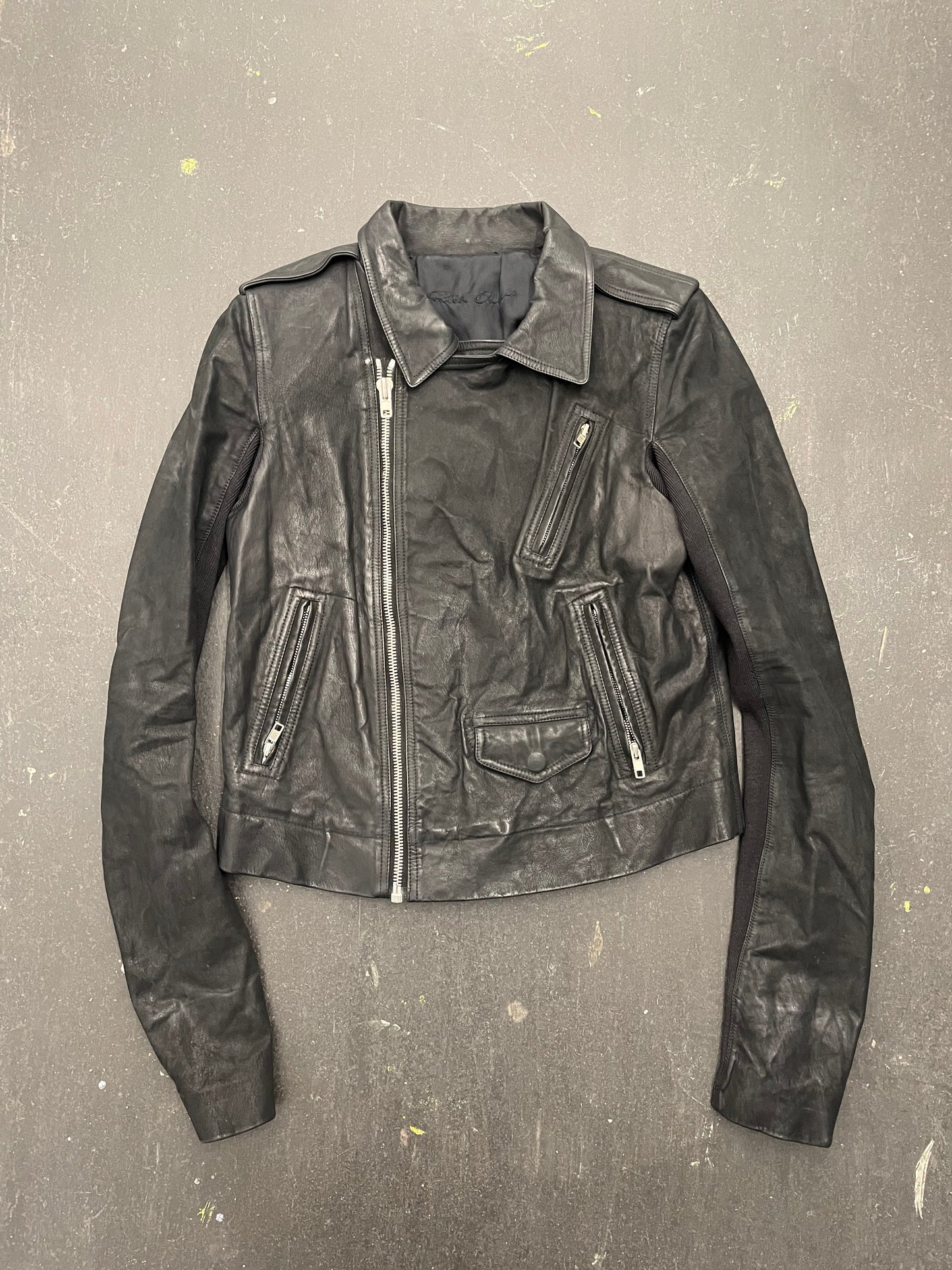 Rick Owens Asymmetric Leather Jacket