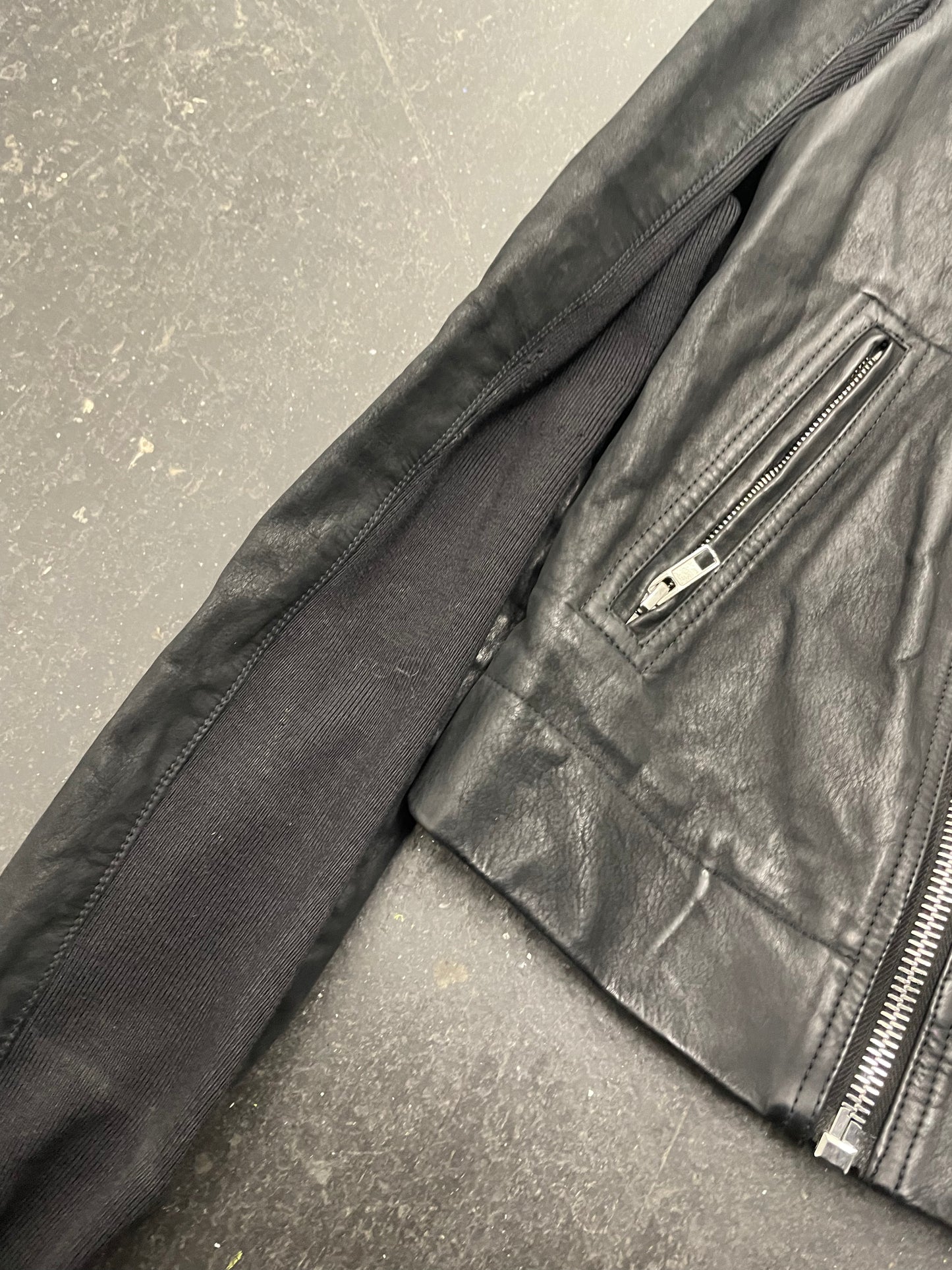 Rick Owens Asymmetric Leather Jacket