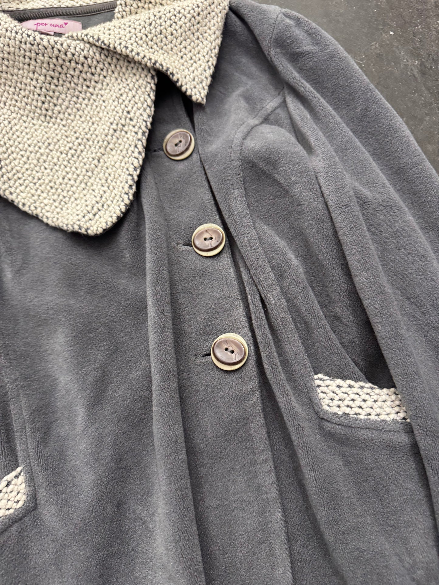 Vintage Asymmetric Collar Fleece Jacket