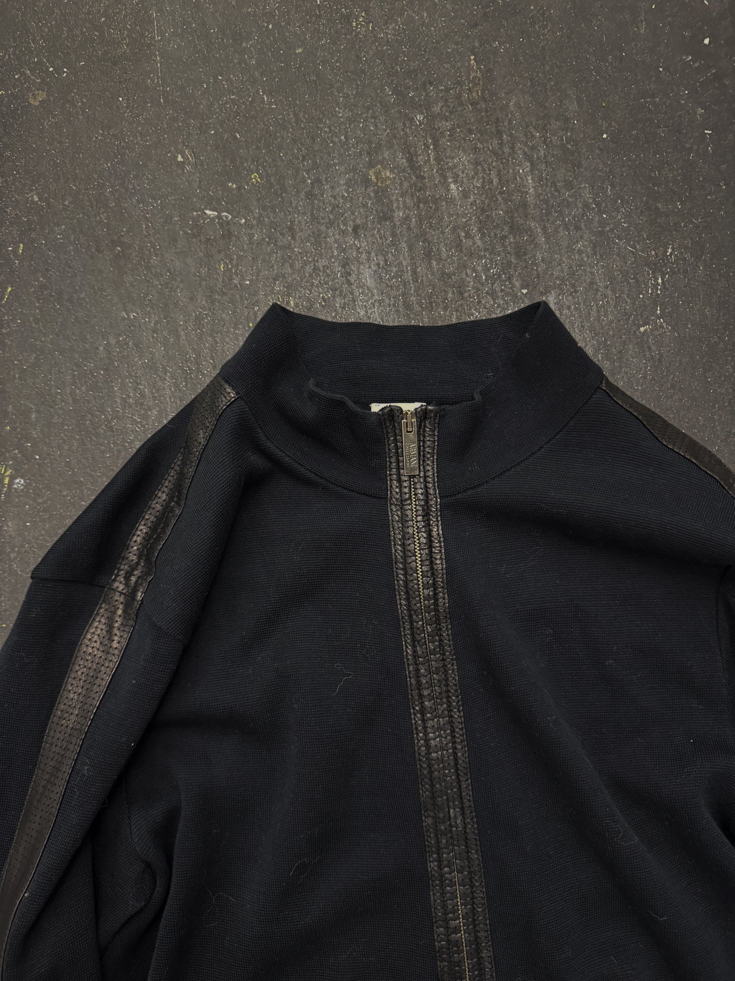 Armani Collezioni Perforated Leather Zip Jacket