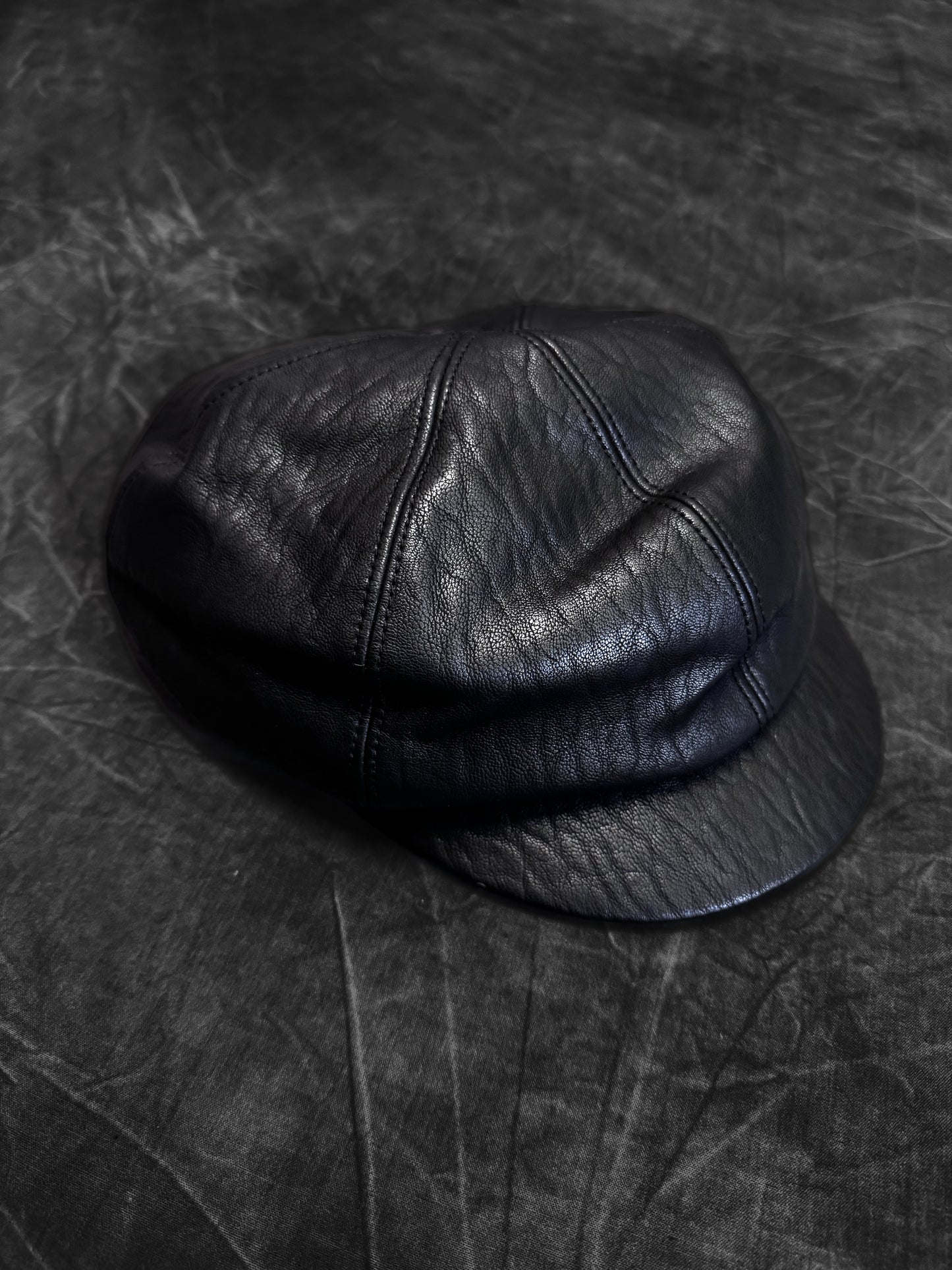 CA4LA Vein Leather Zip Bakerboy Hat