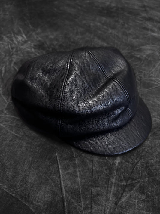 CA4LA Vein Leather Zip Bakerboy Hat