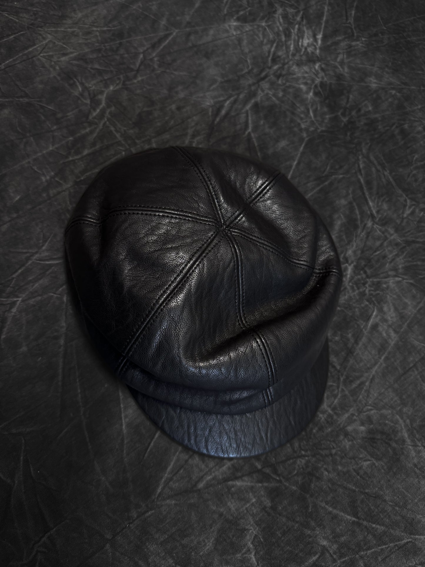 CA4LA Vein Leather Zip Bakerboy Hat