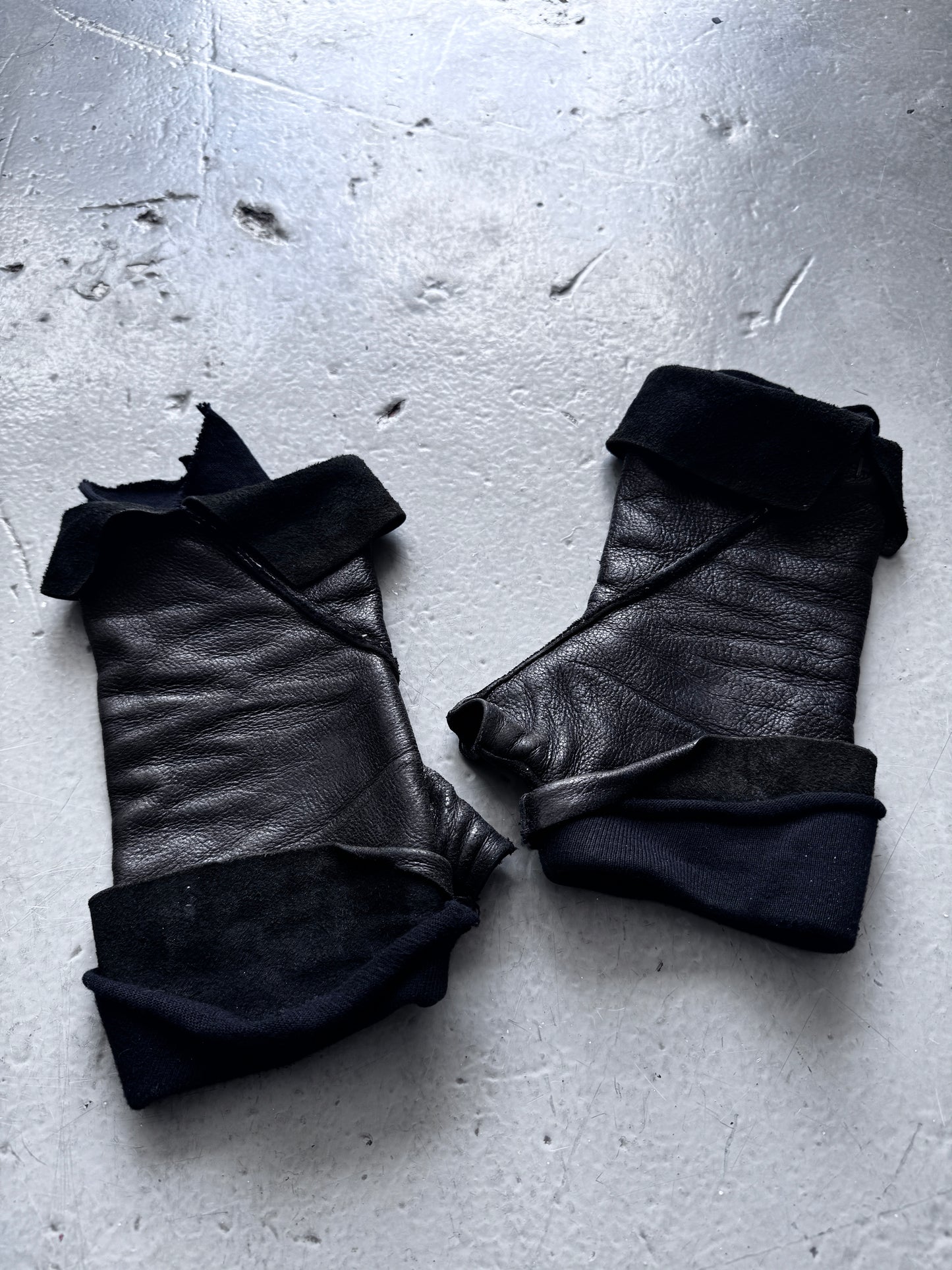 m.a+ fold over leather gloves