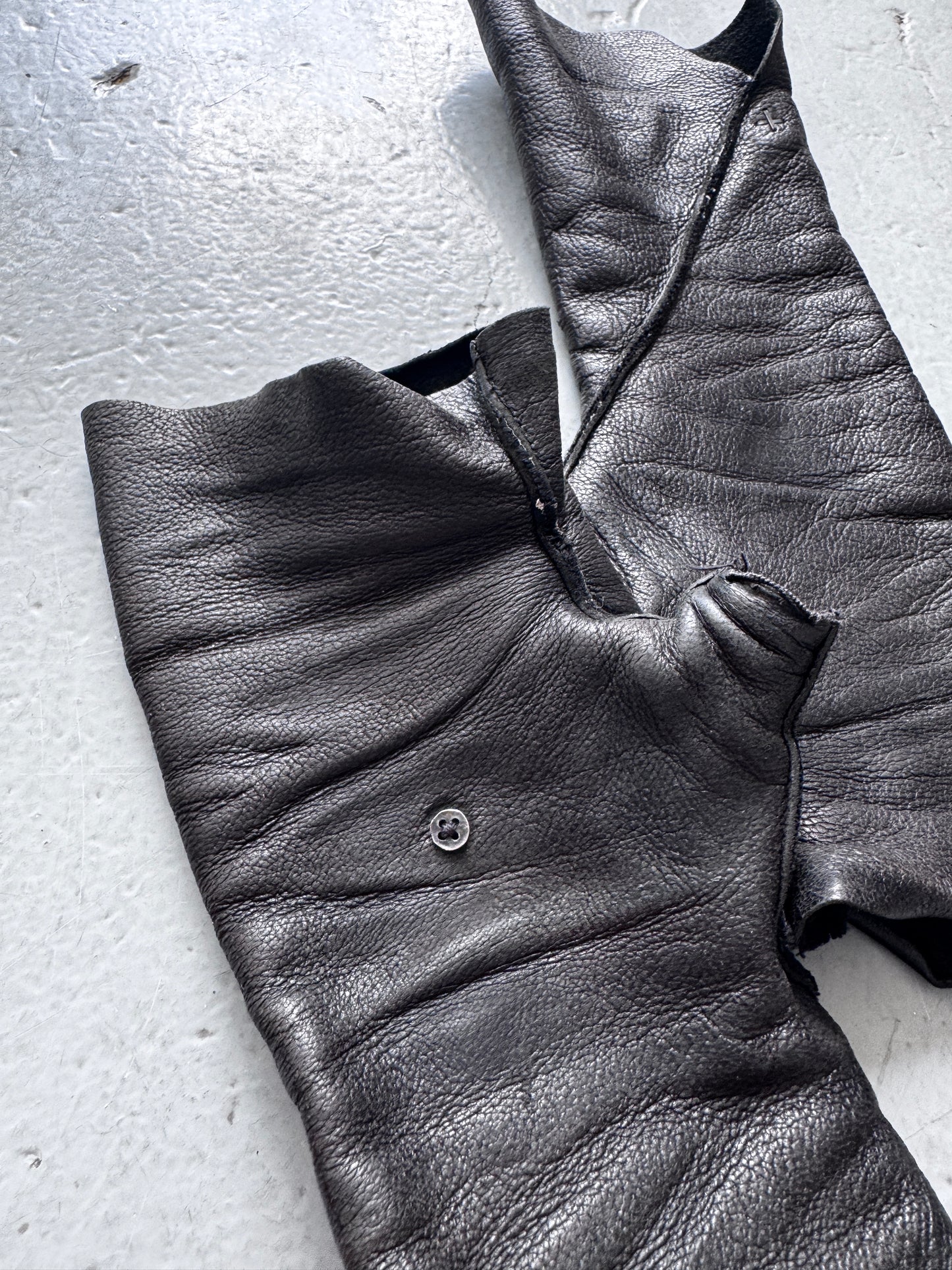 m.a+ fold over leather gloves