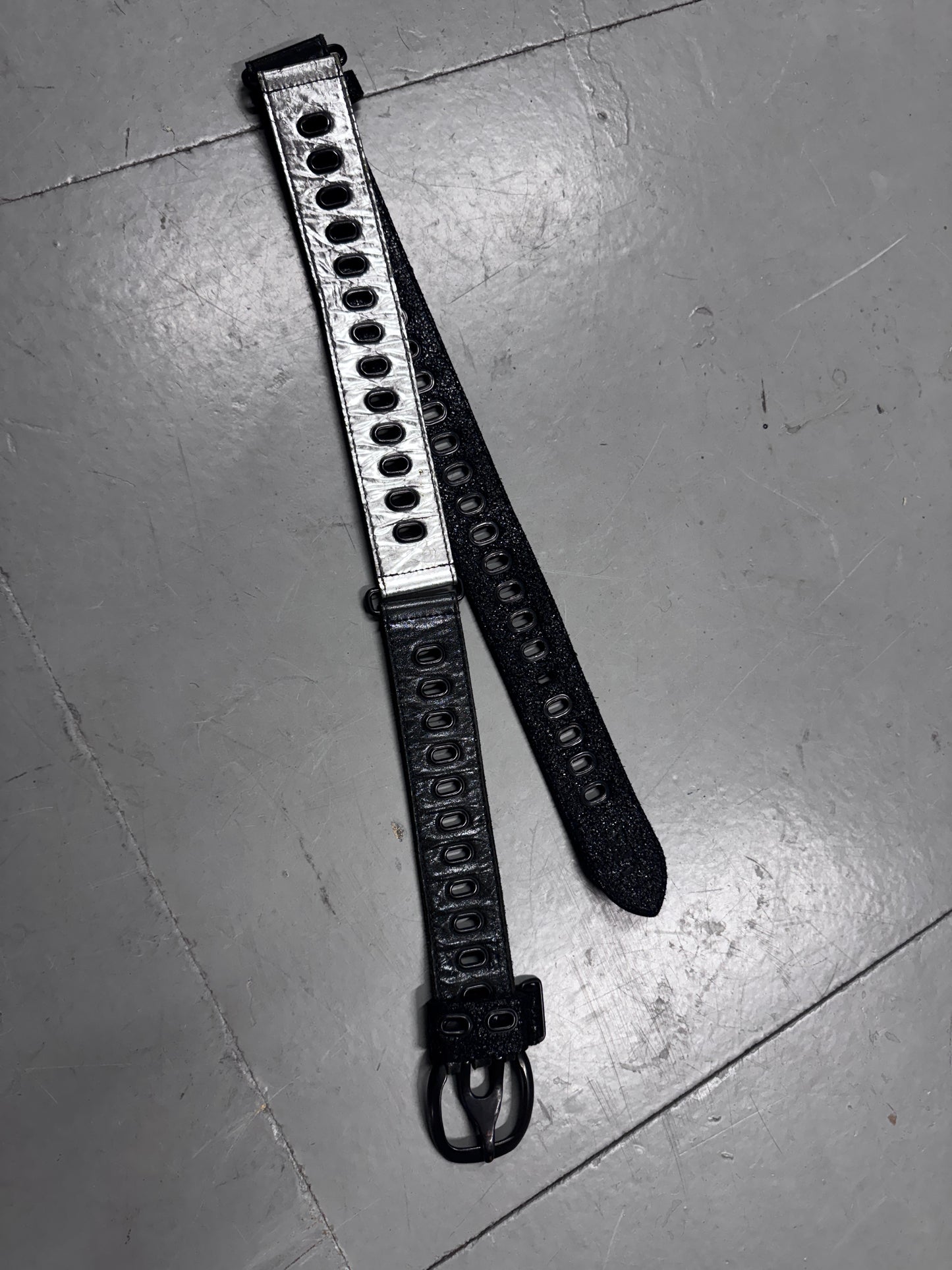 LGB Multi Textured Leather Rivet Belt