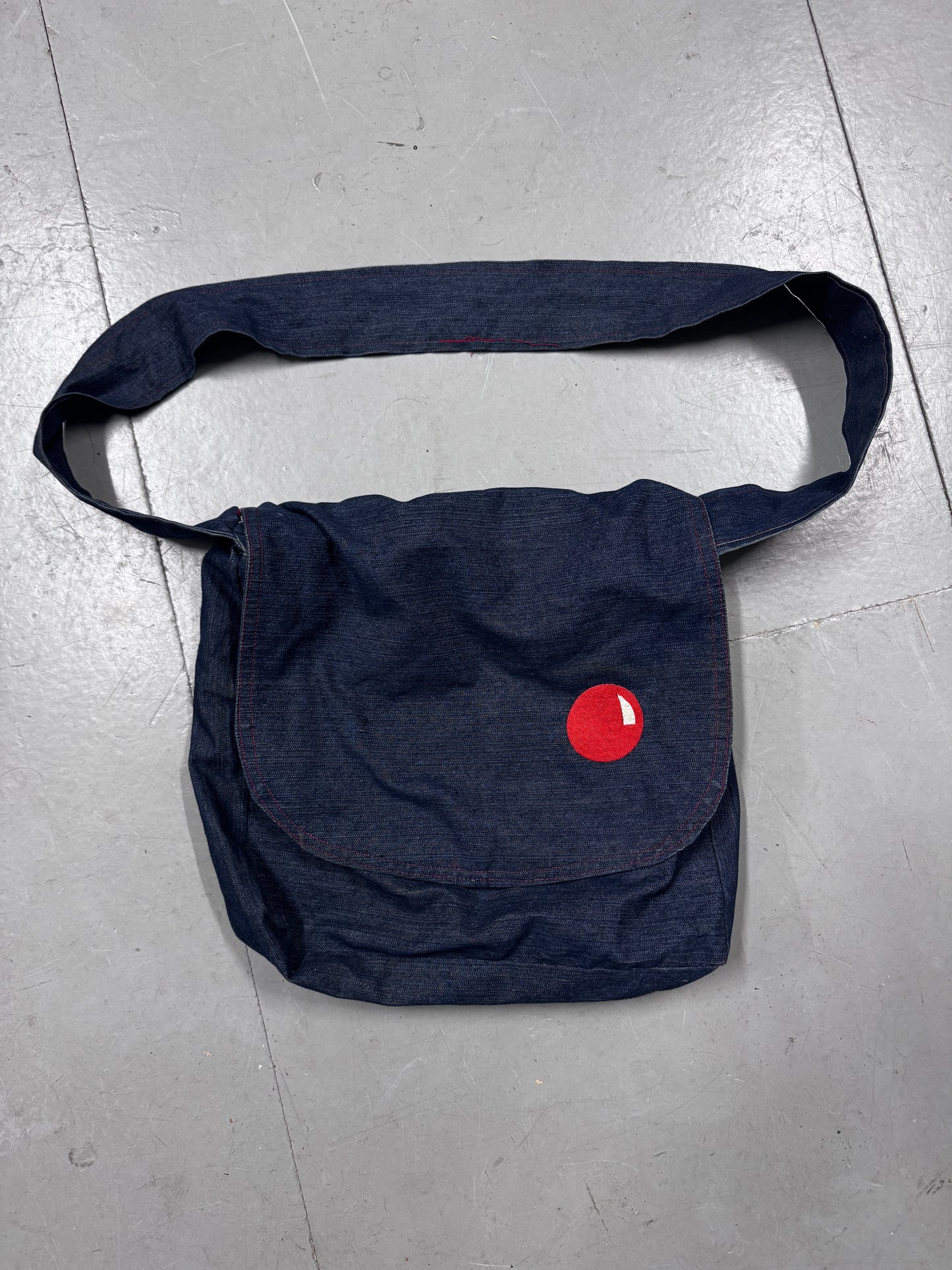 Vintage Denim Messenger Bag