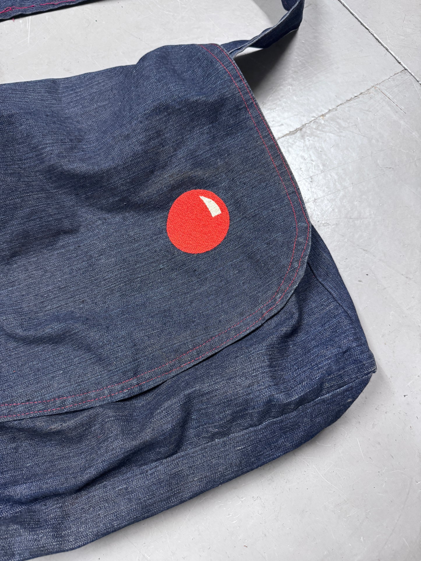 Vintage Denim Messenger Bag