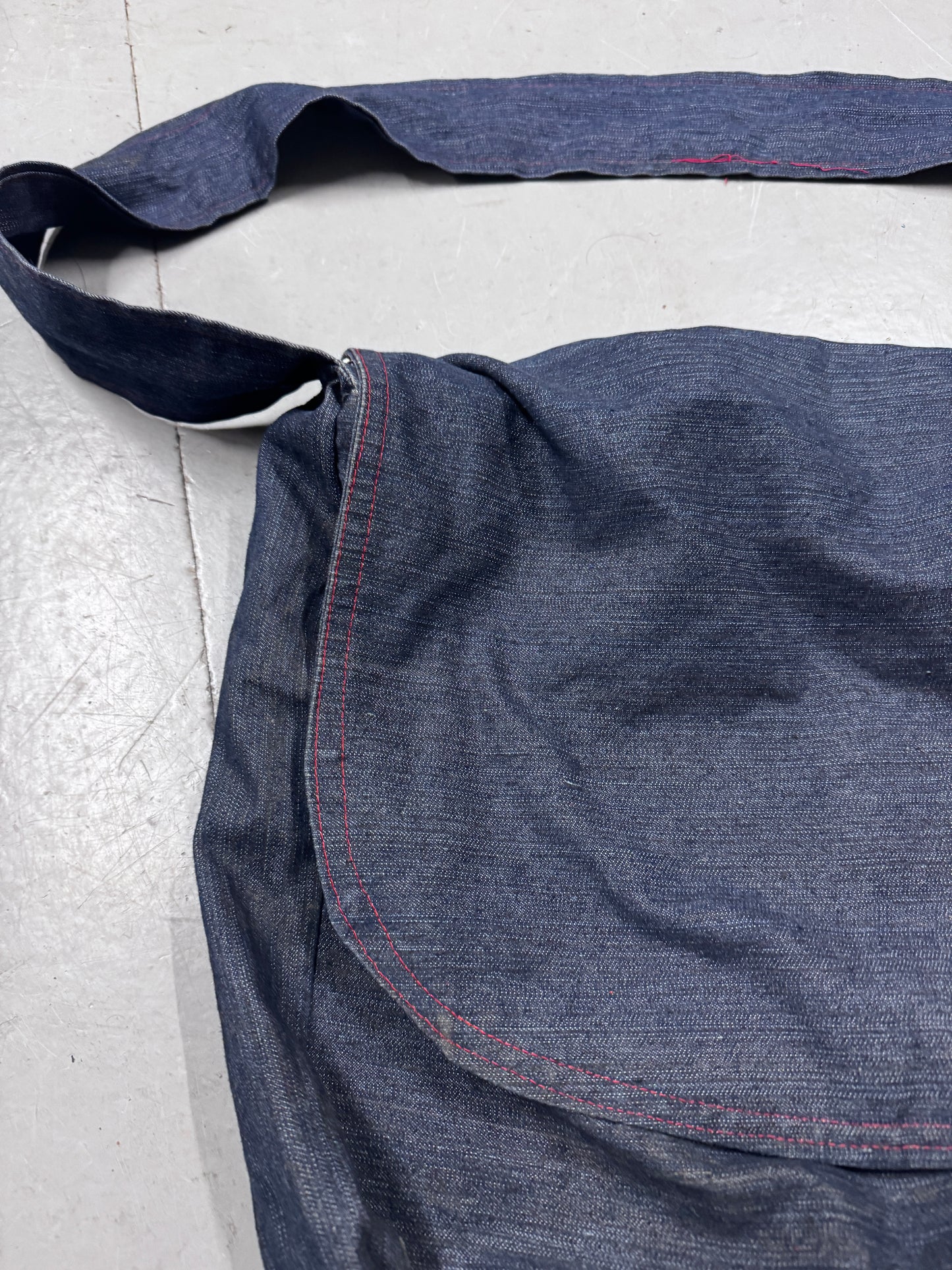 Vintage Denim Messenger Bag