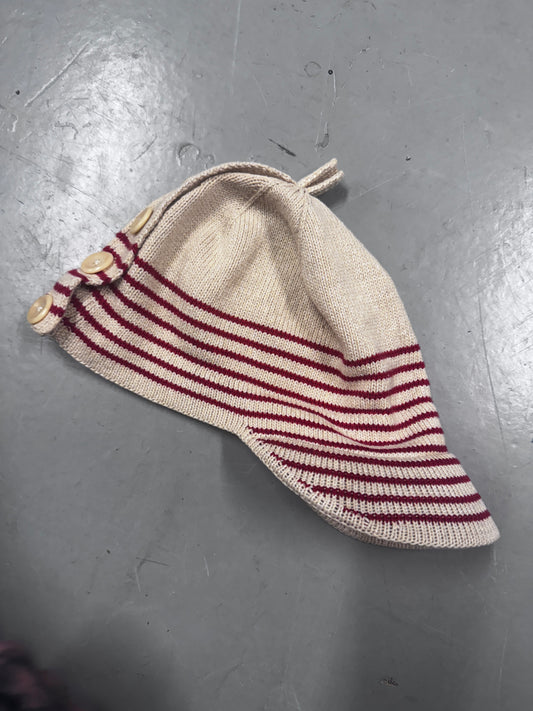 Kapital Duffle Back button Striped Knit Hat