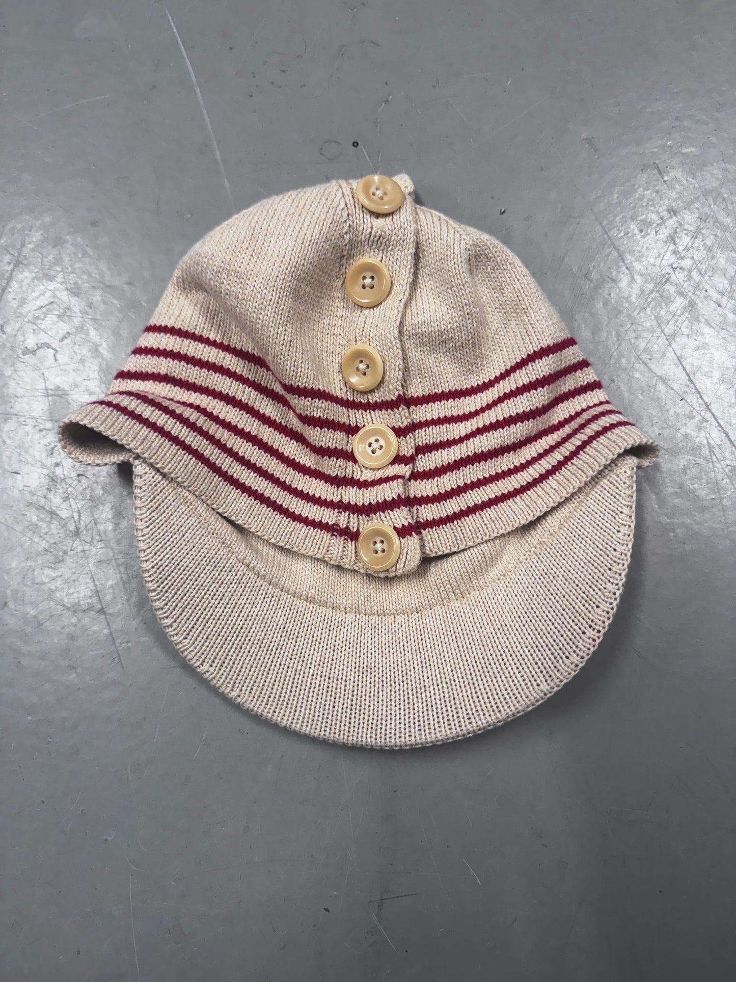 Kapital Duffle Back button Striped Knit Hat