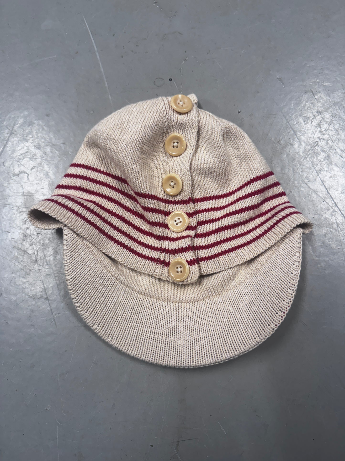 Kapital Duffle Back button Striped Knit Hat