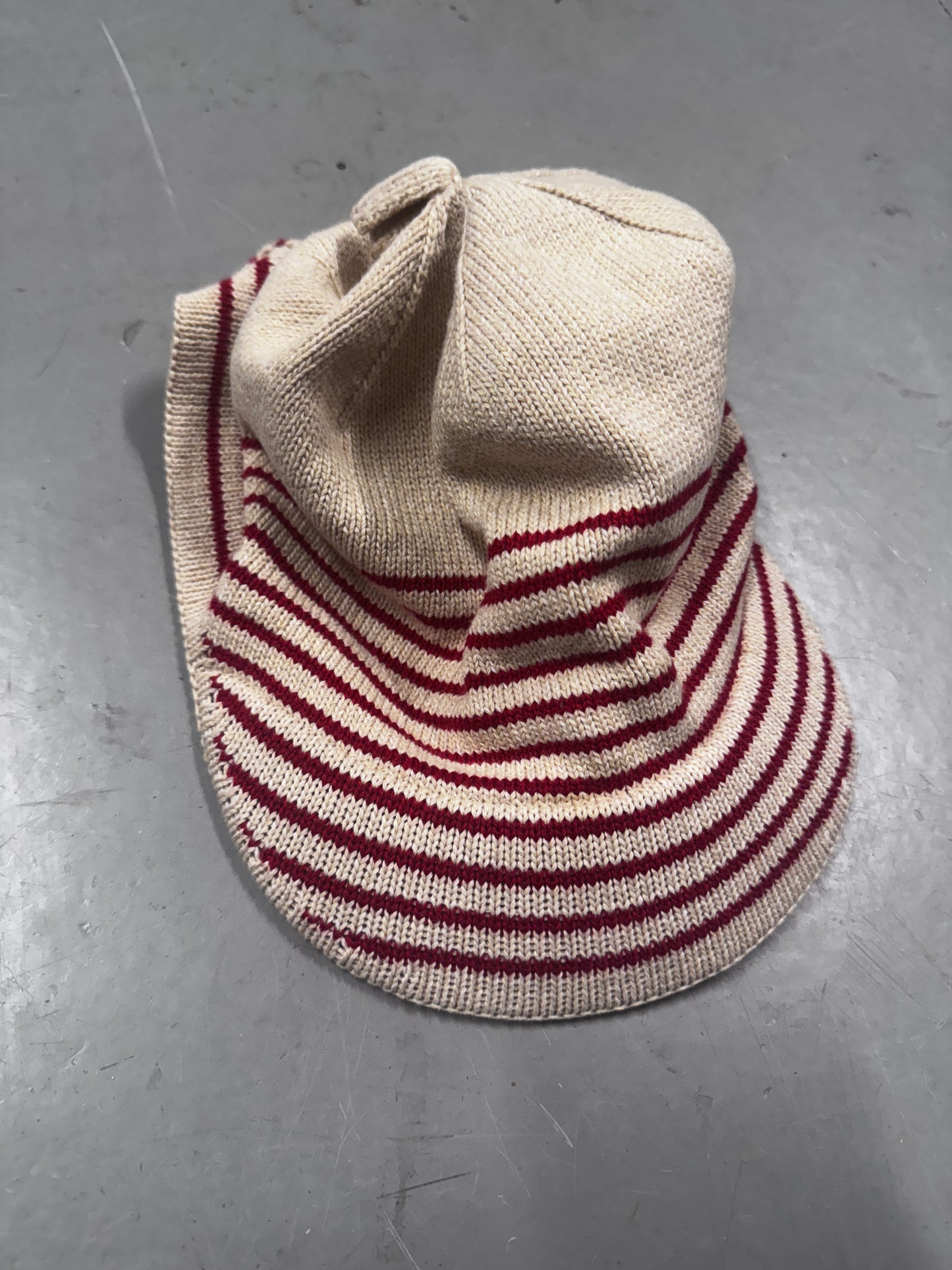 Kapital Duffle Back button Striped Knit Hat