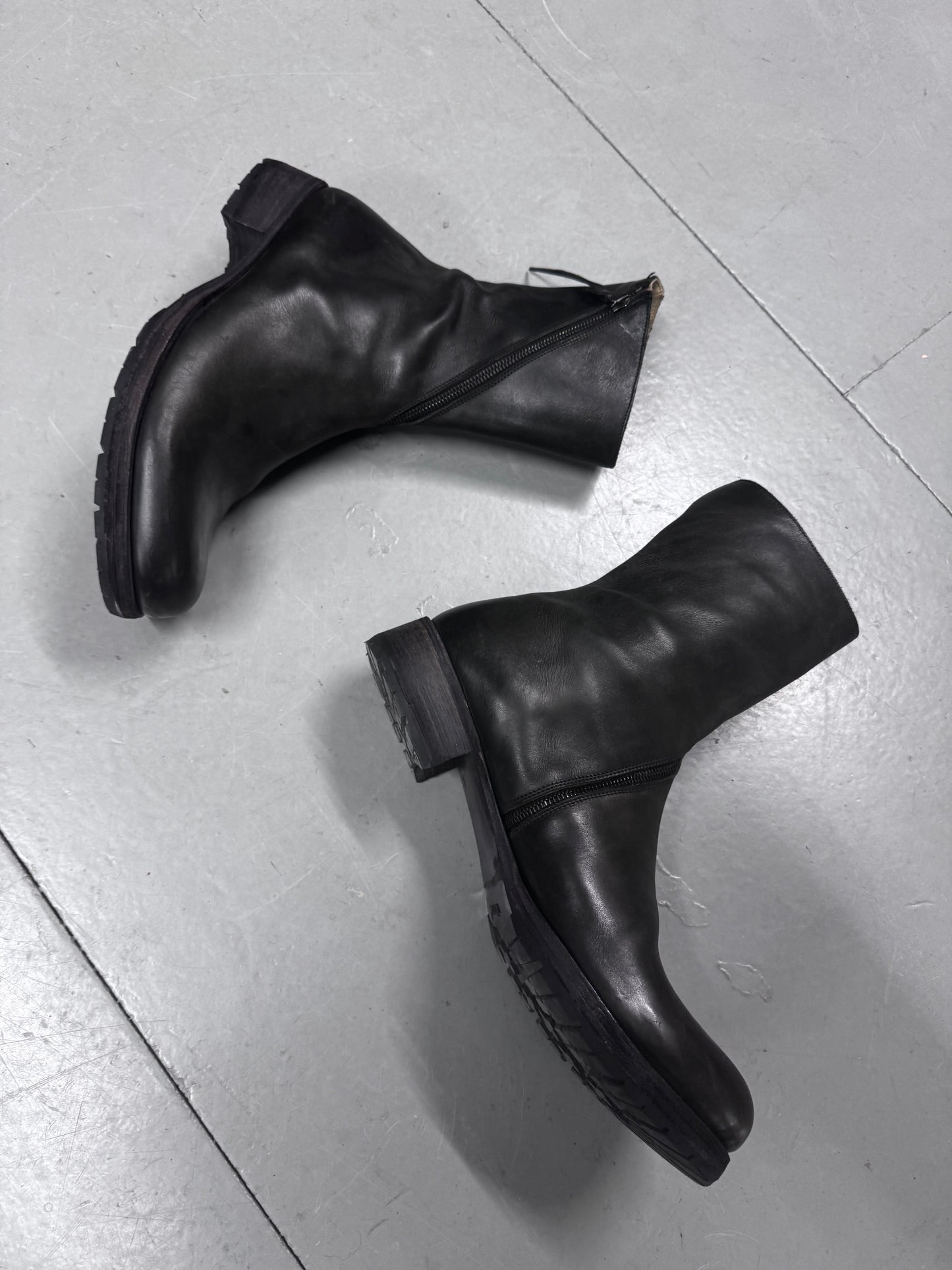 m.a+ spiral zip horse leather boots